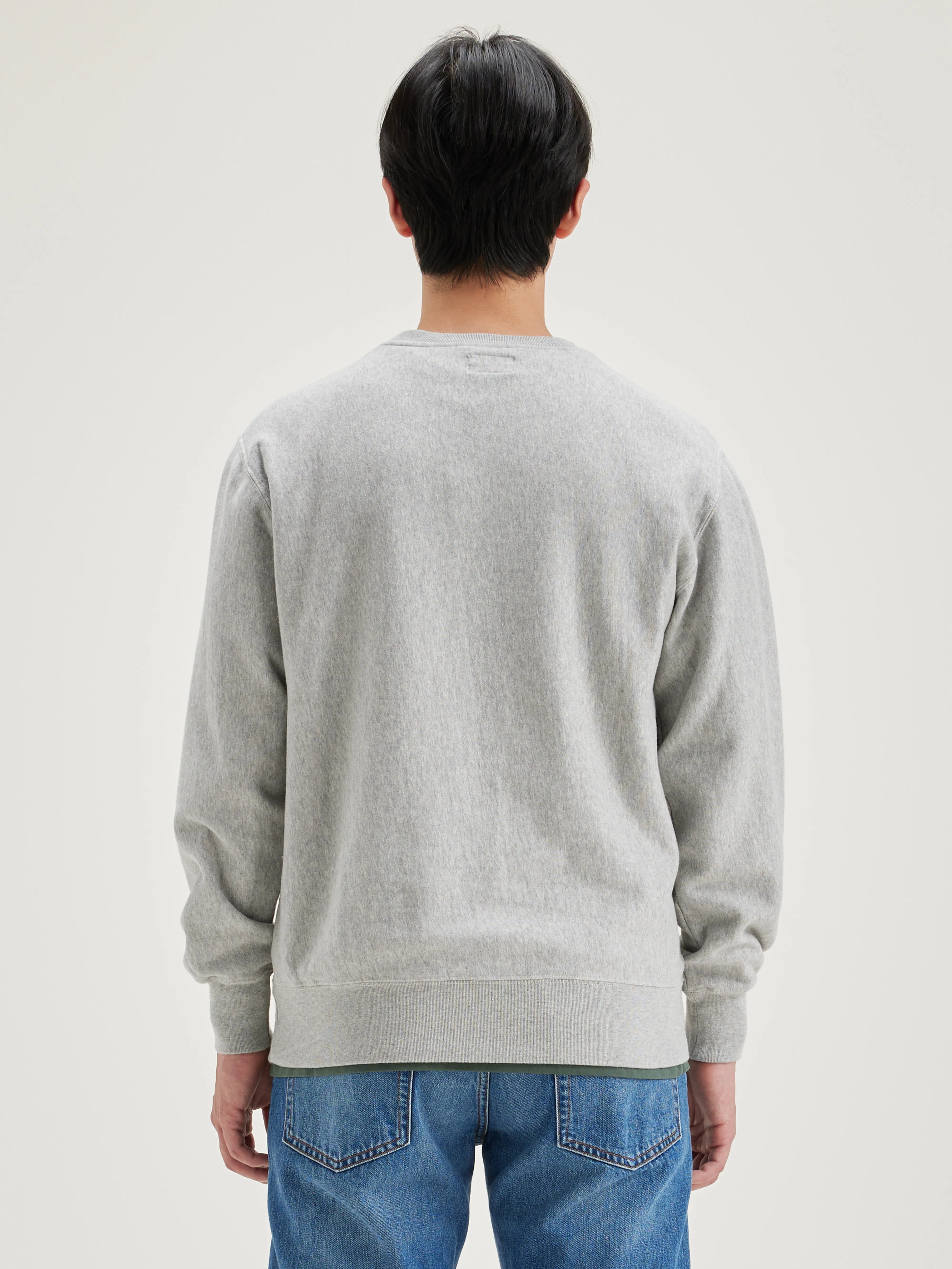 Flake Ronde Hals Sweatshirt - Heather grey Voor Heren | Bellerose