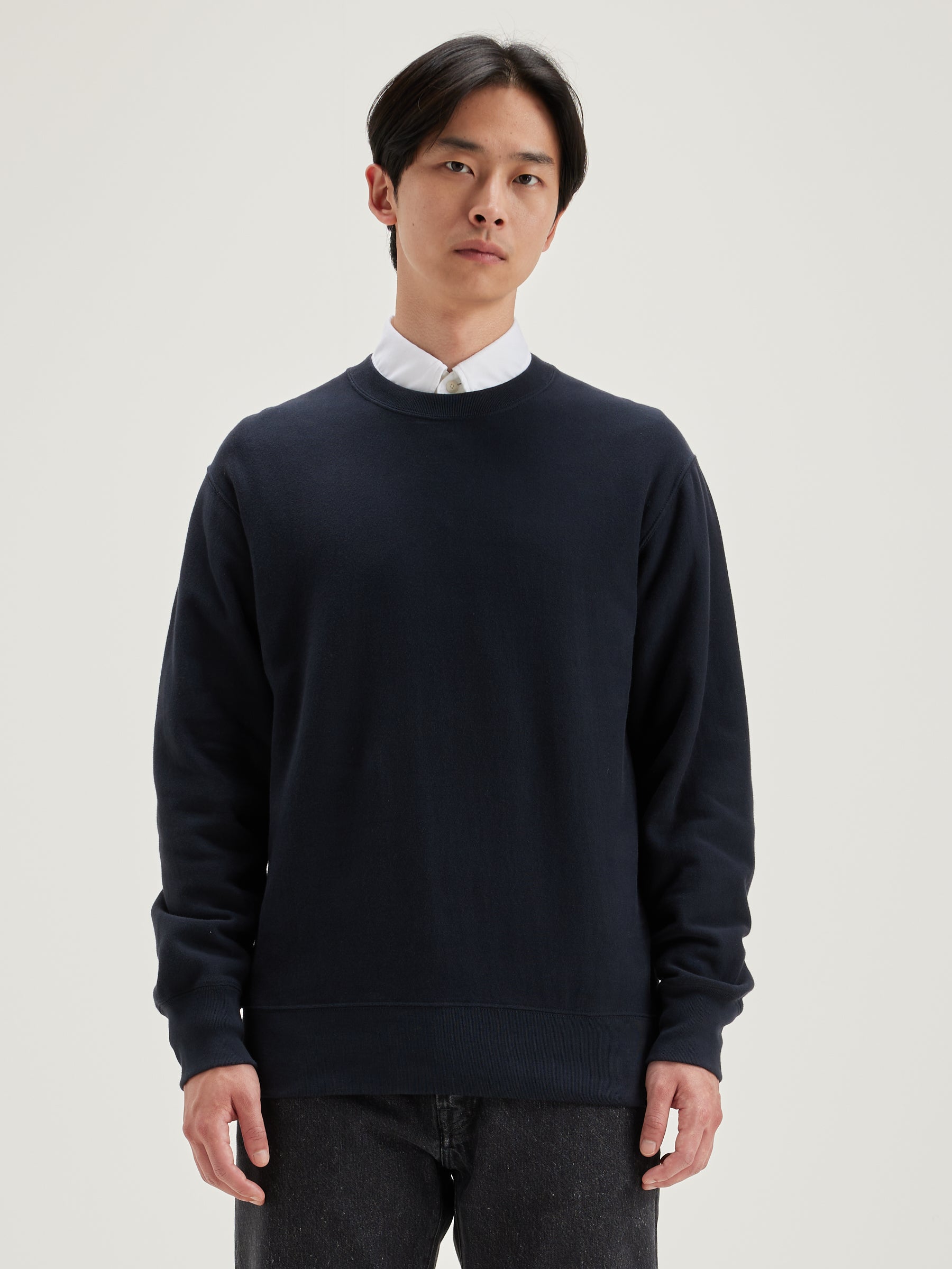 Flake Ronde Hals Sweatshirt - Navy Voor Heren | Bellerose