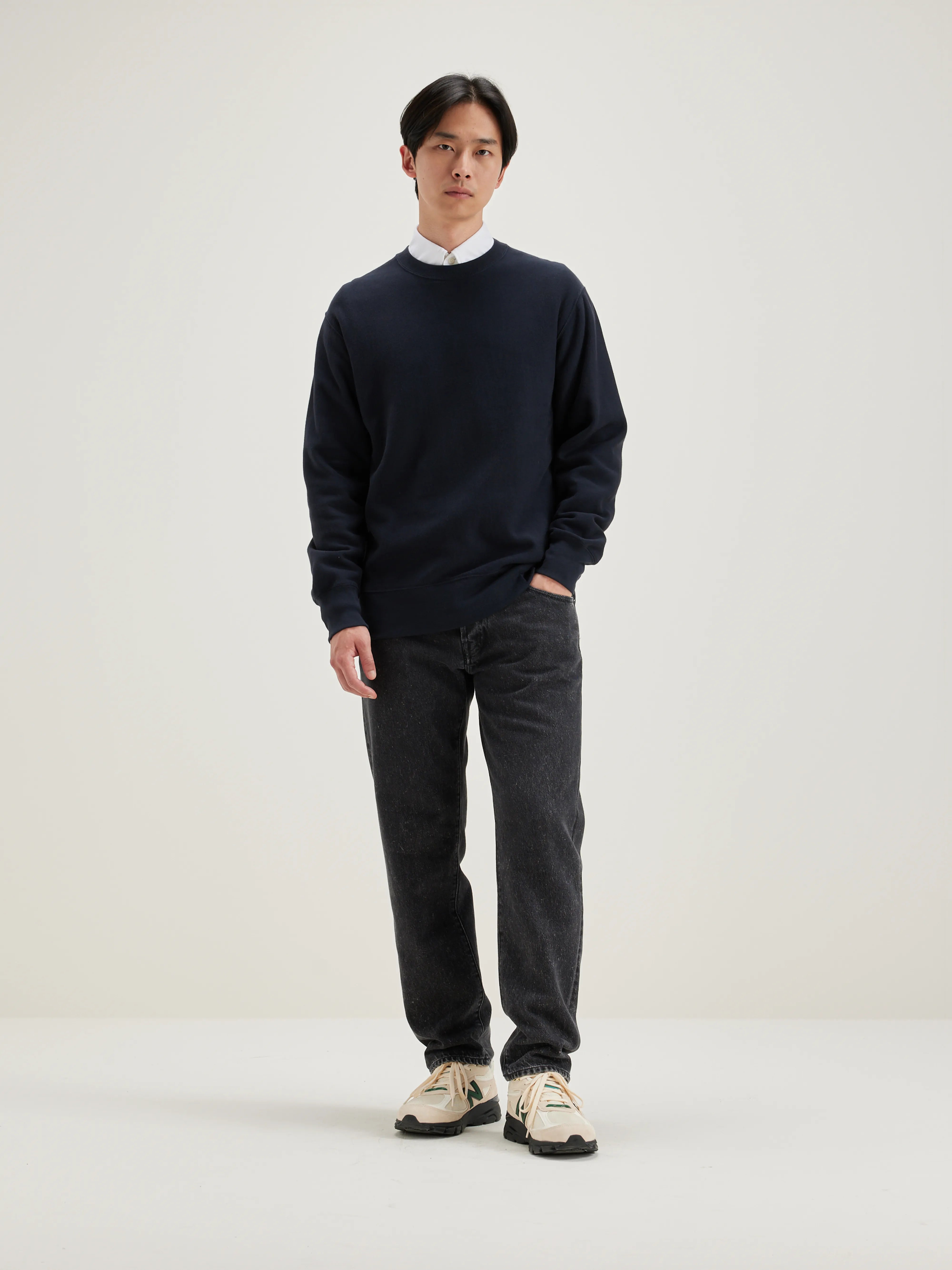 Flake Ronde Hals Sweatshirt - Navy Voor Heren | Bellerose