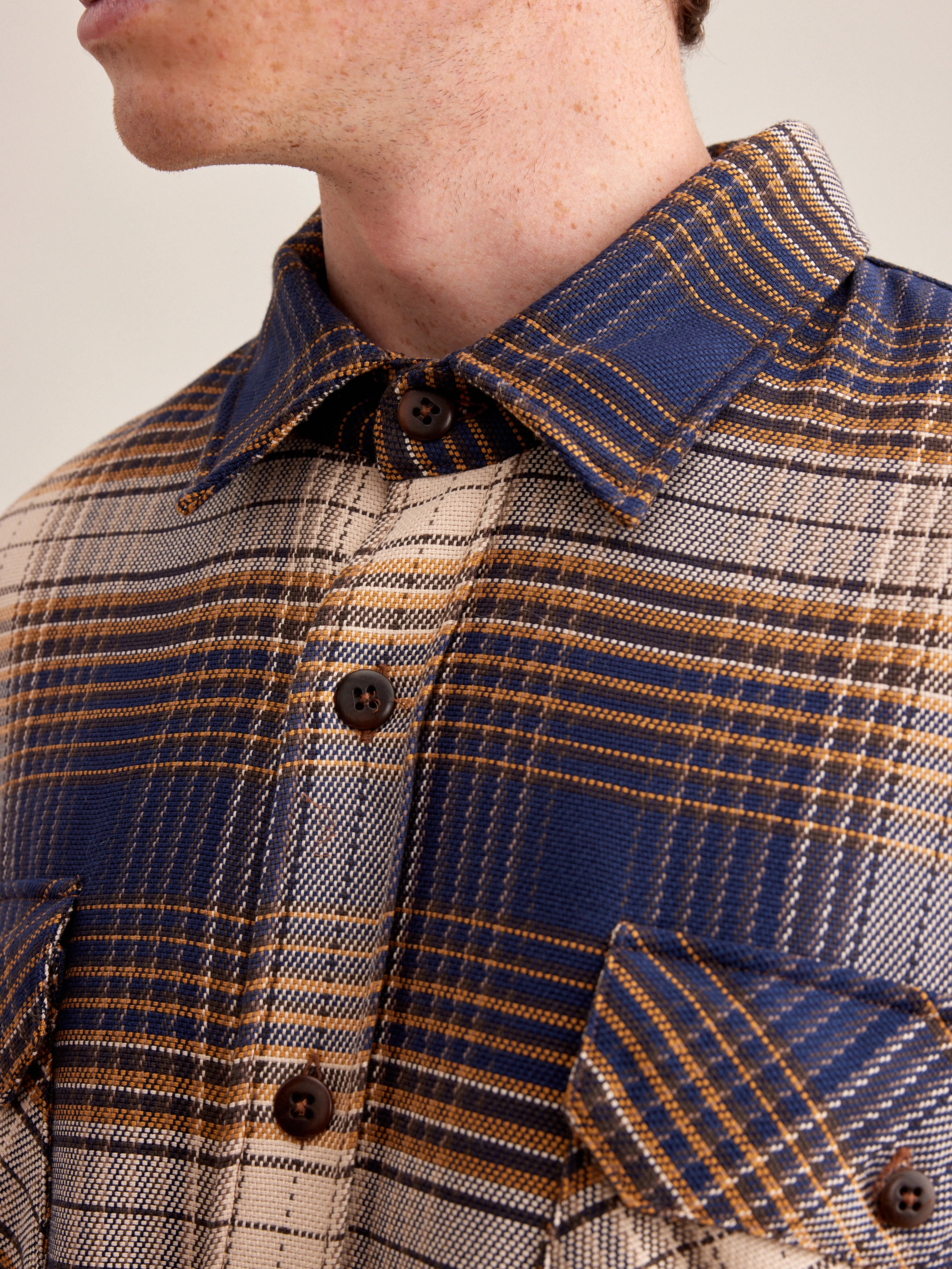 Lowe Overshirt - America / British khaki For Men | Bellerose