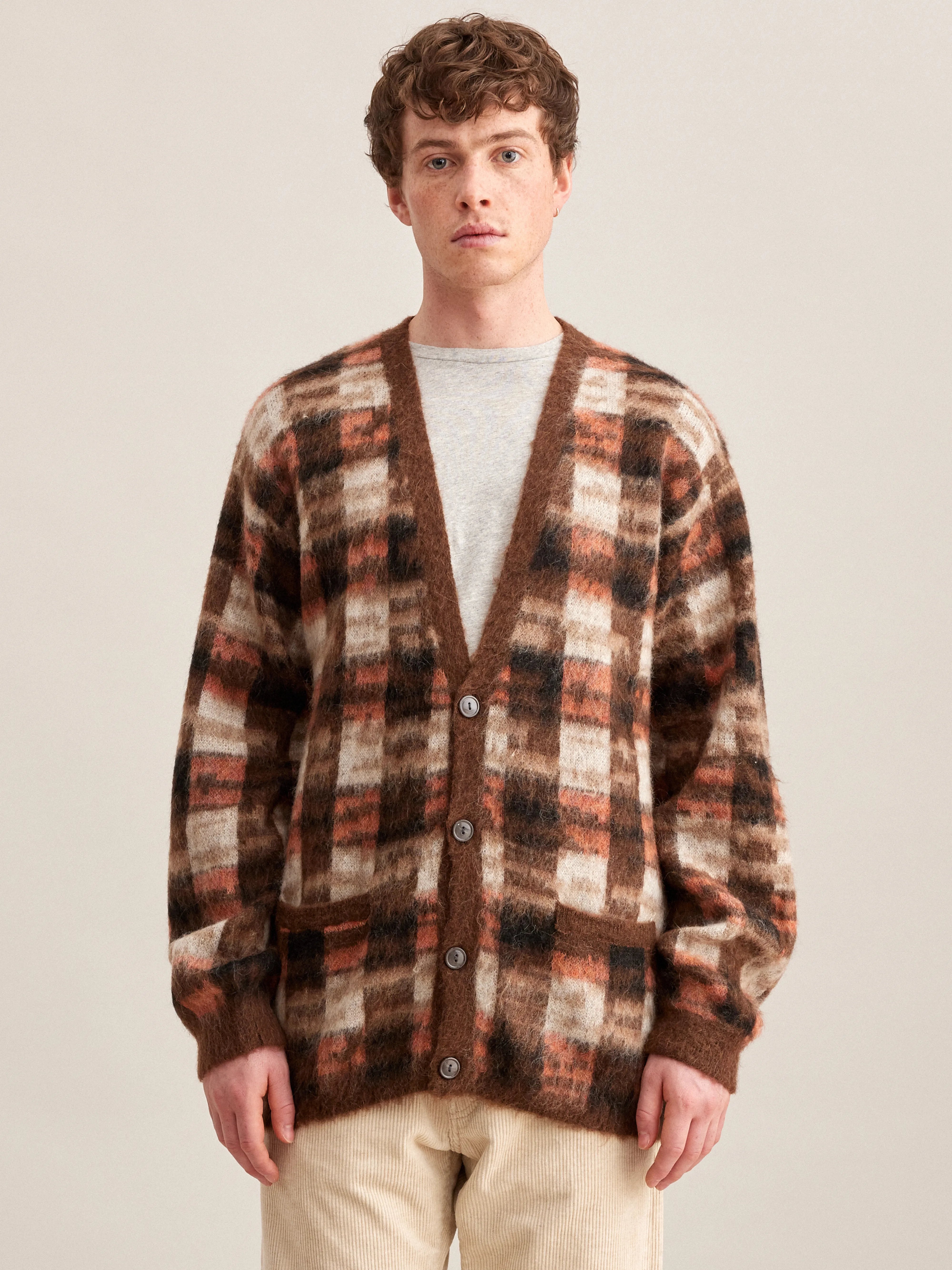 Cardigan Dinca - Chocolate / Natural Pour Homme | Bellerose