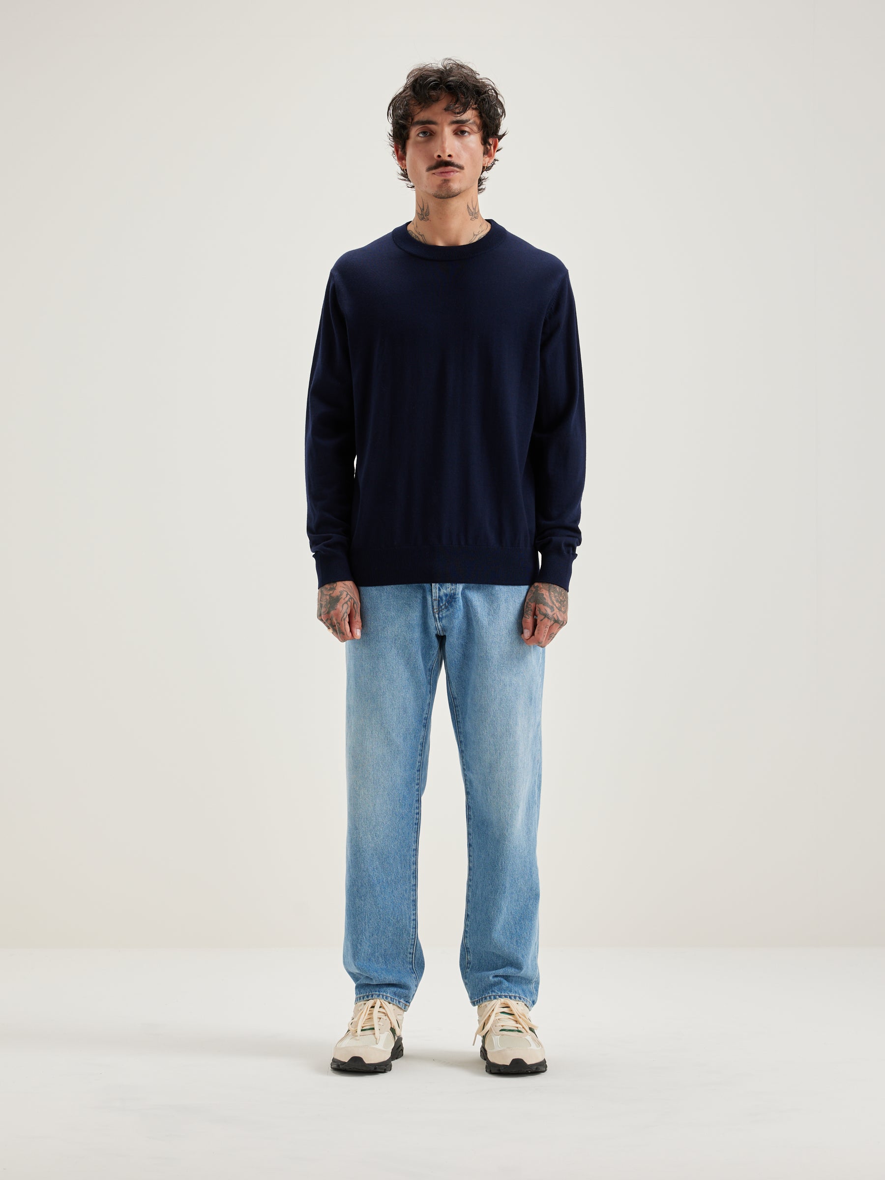 Dilliv Crew-neck Sweater - Navy For Men | Bellerose