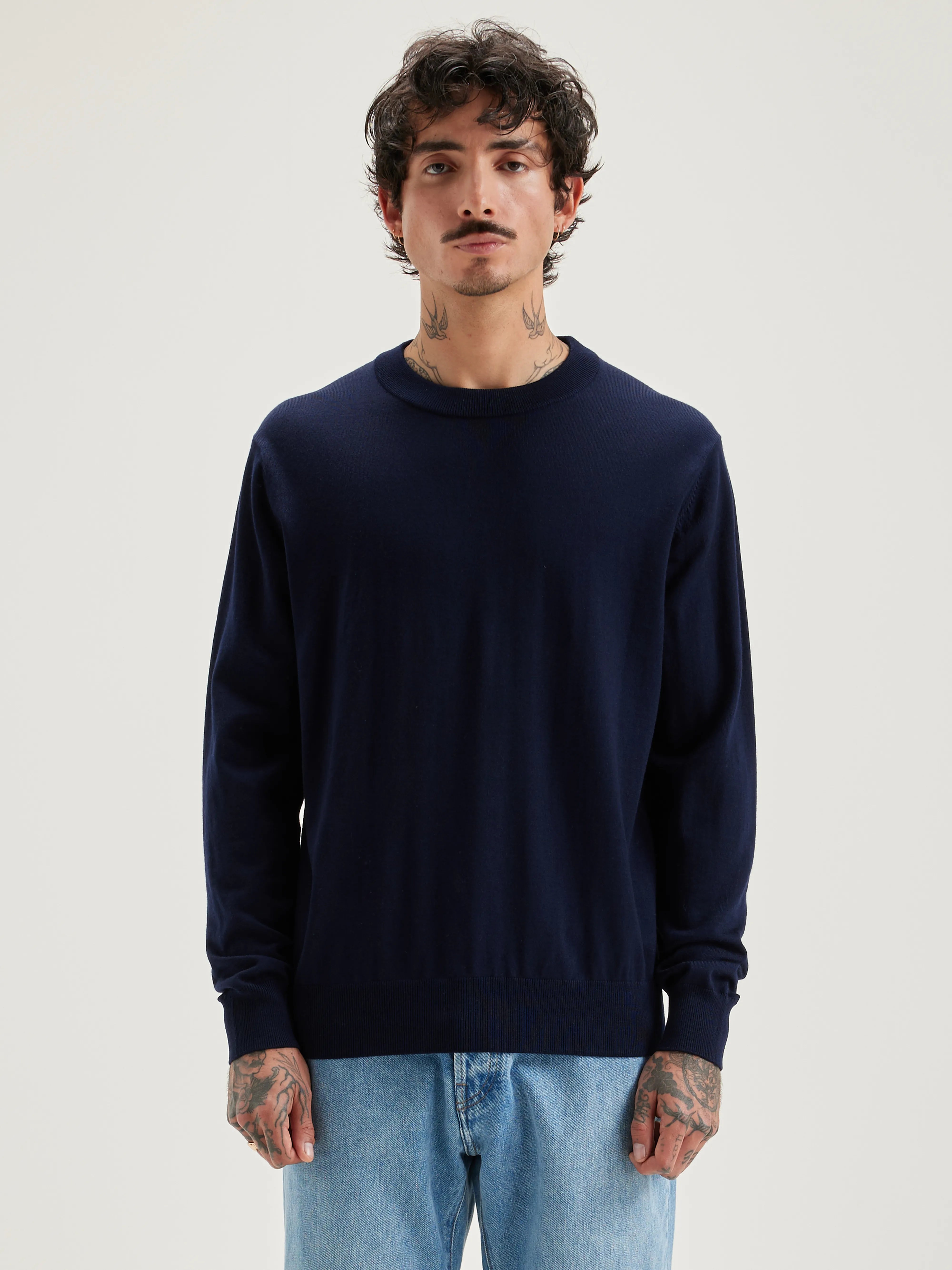 Dilliv Ronde Hals Trui - Navy Voor Heren | Bellerose