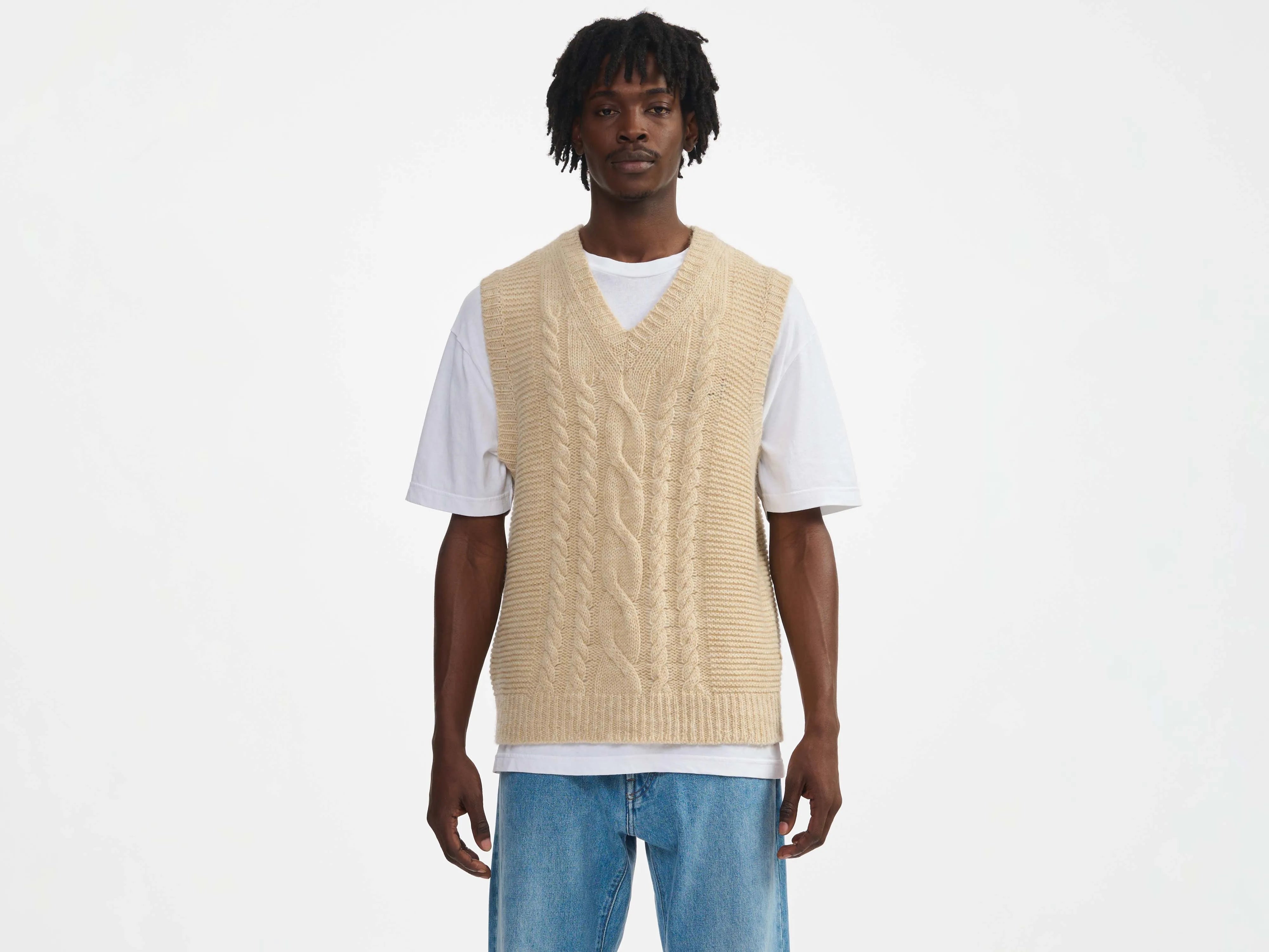 nor knit vest (241 / M / BEIGE MELANGE)