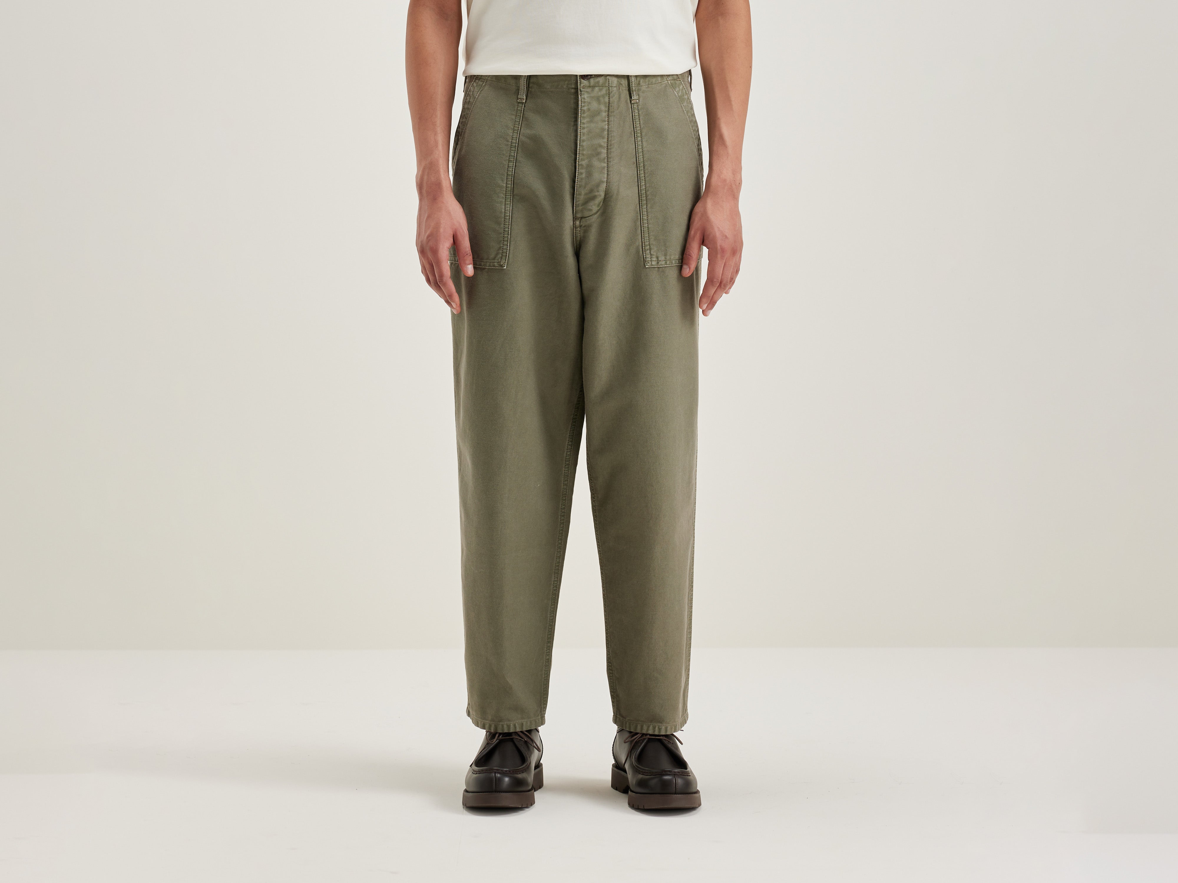 Kargo relaxed cropped broek (242 / M / DUSTY OLIVE)