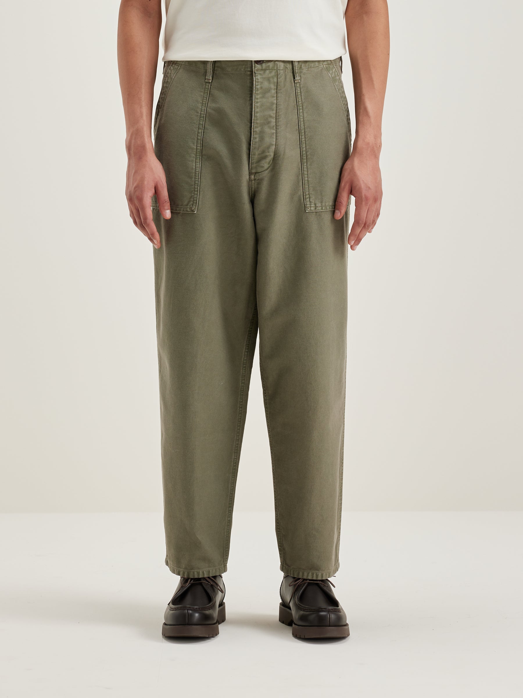 Kargo relaxed cropped broek (242 / M / DUSTY OLIVE)