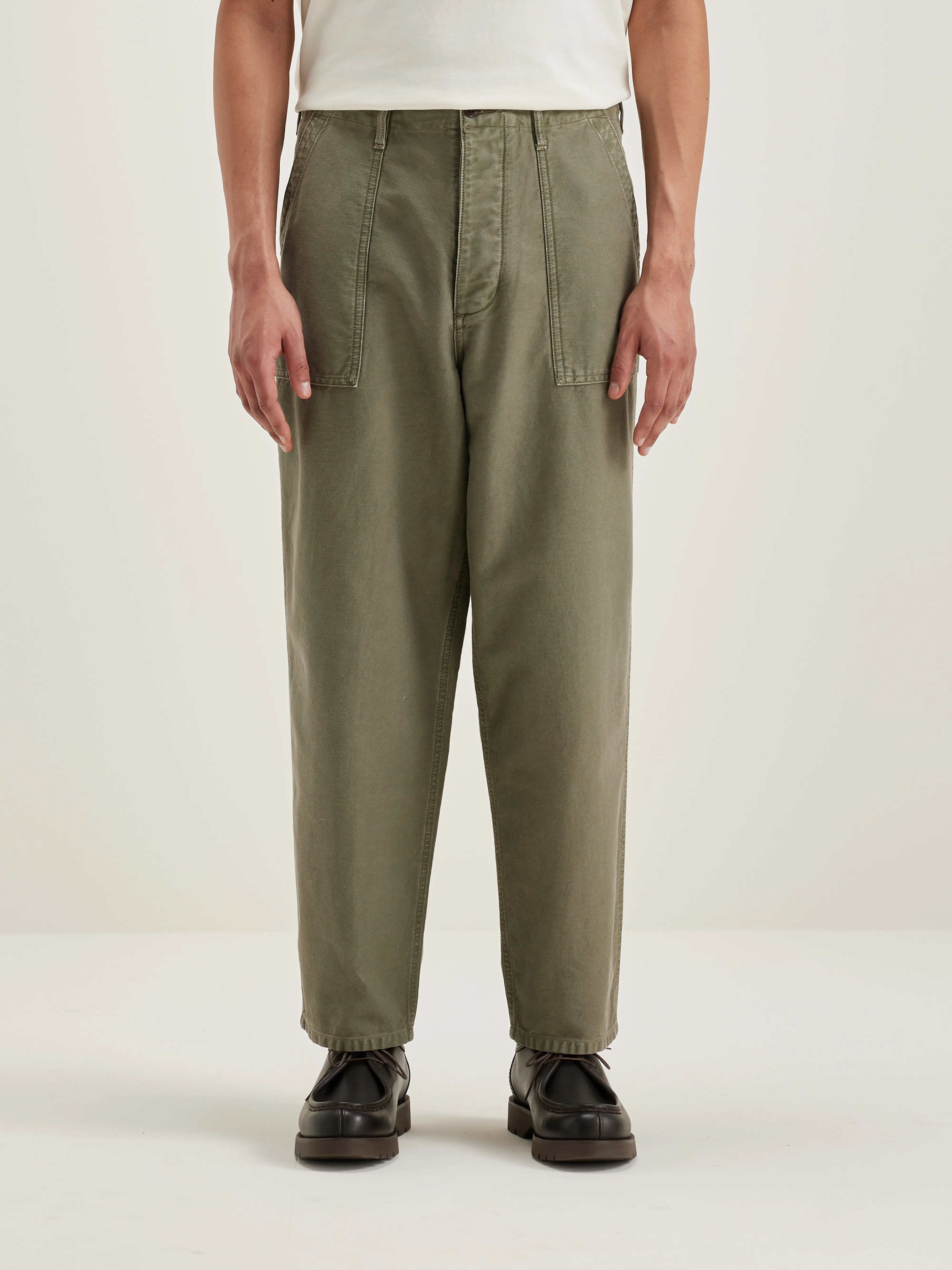 Kargo Cropped Tapered Trousers - Dusty olive For Men | Bellerose