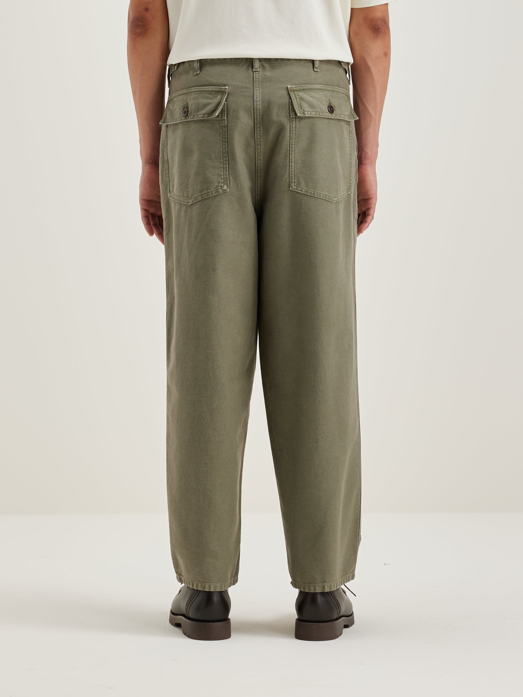 Kargo relaxed cropped broek (242 / M / DUSTY OLIVE)