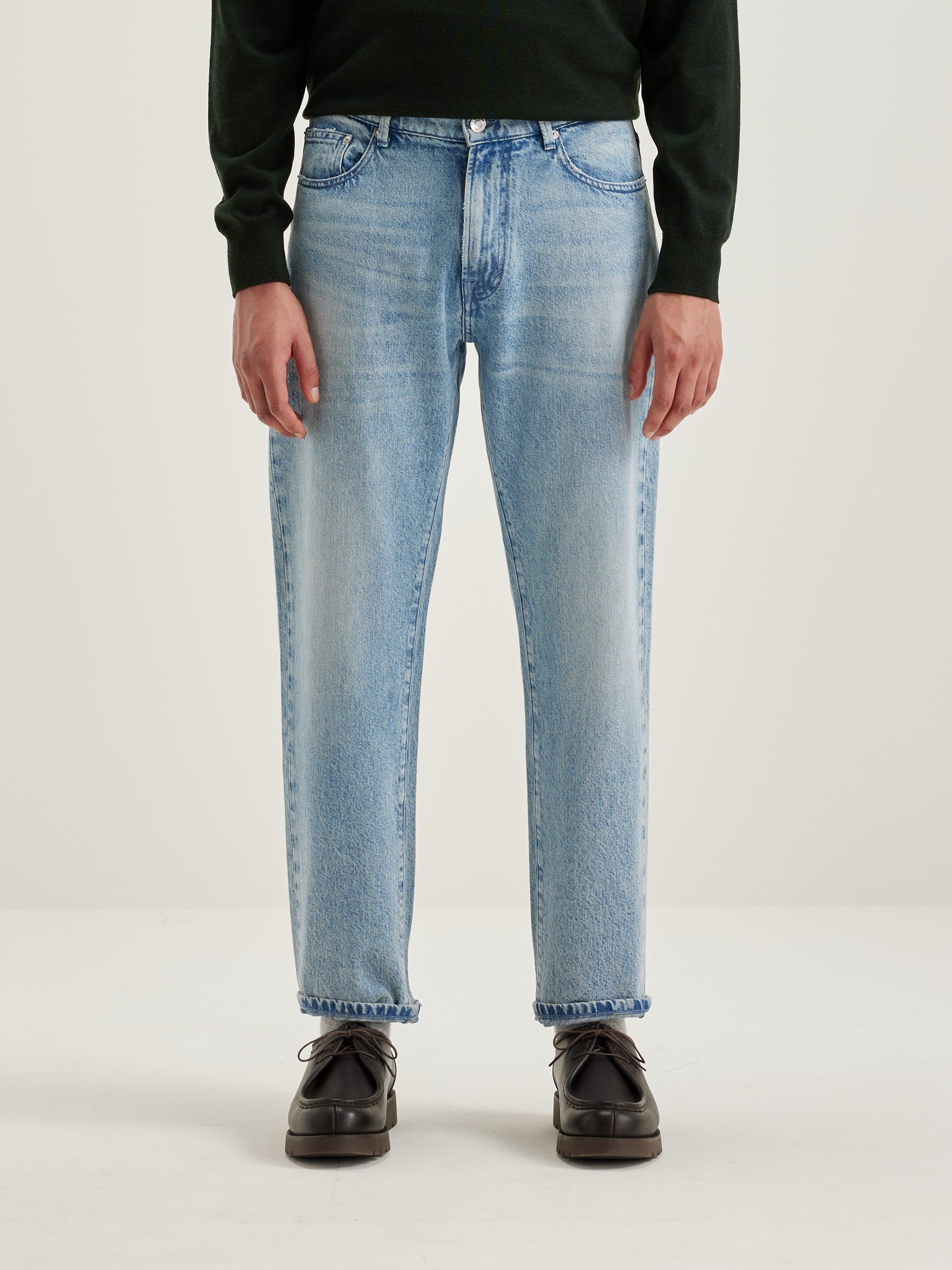 Keegan Straight Jeans - Light blue bleach For Men | Bellerose