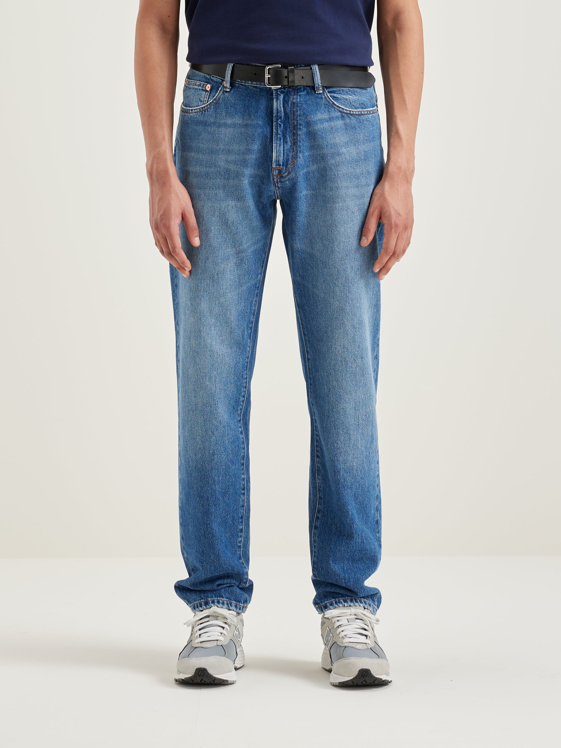 Keegan Straight Jeans - Medium blue bleach For Men | Bellerose