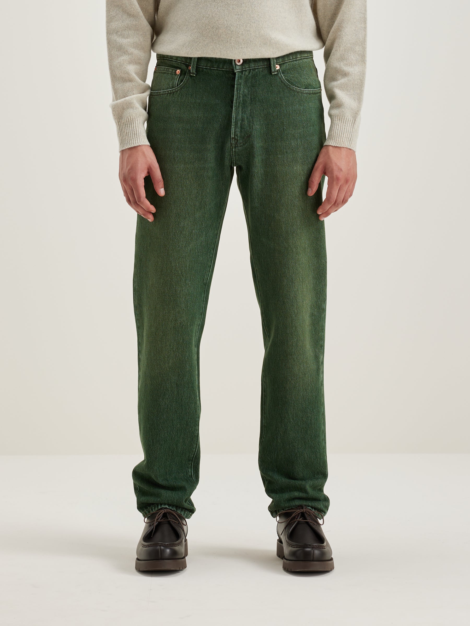 Jean Droit Keegan - Green used Pour Homme | Bellerose