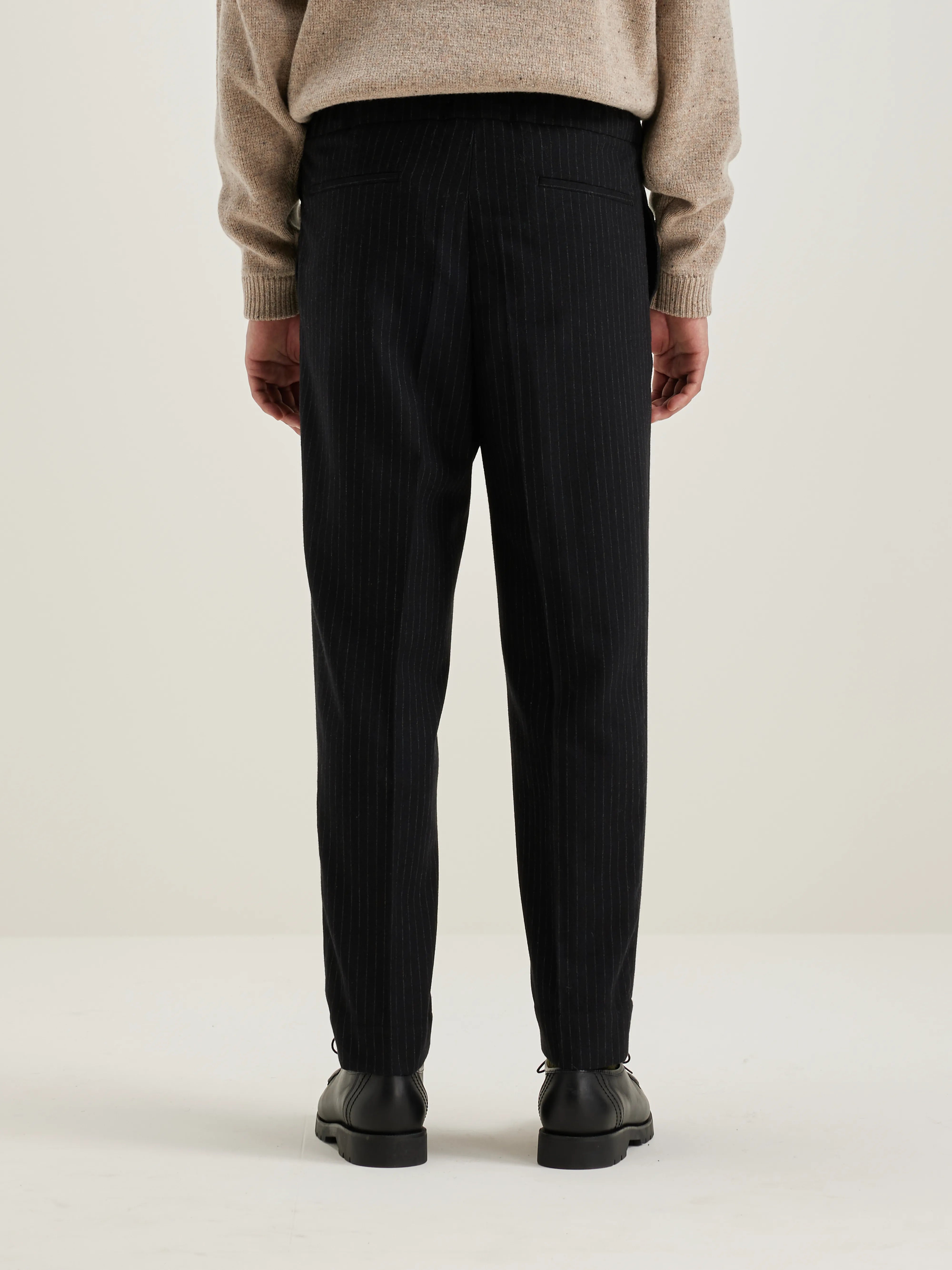 Stanford Wide Tapered Trousers - Black beauty For Men | Bellerose