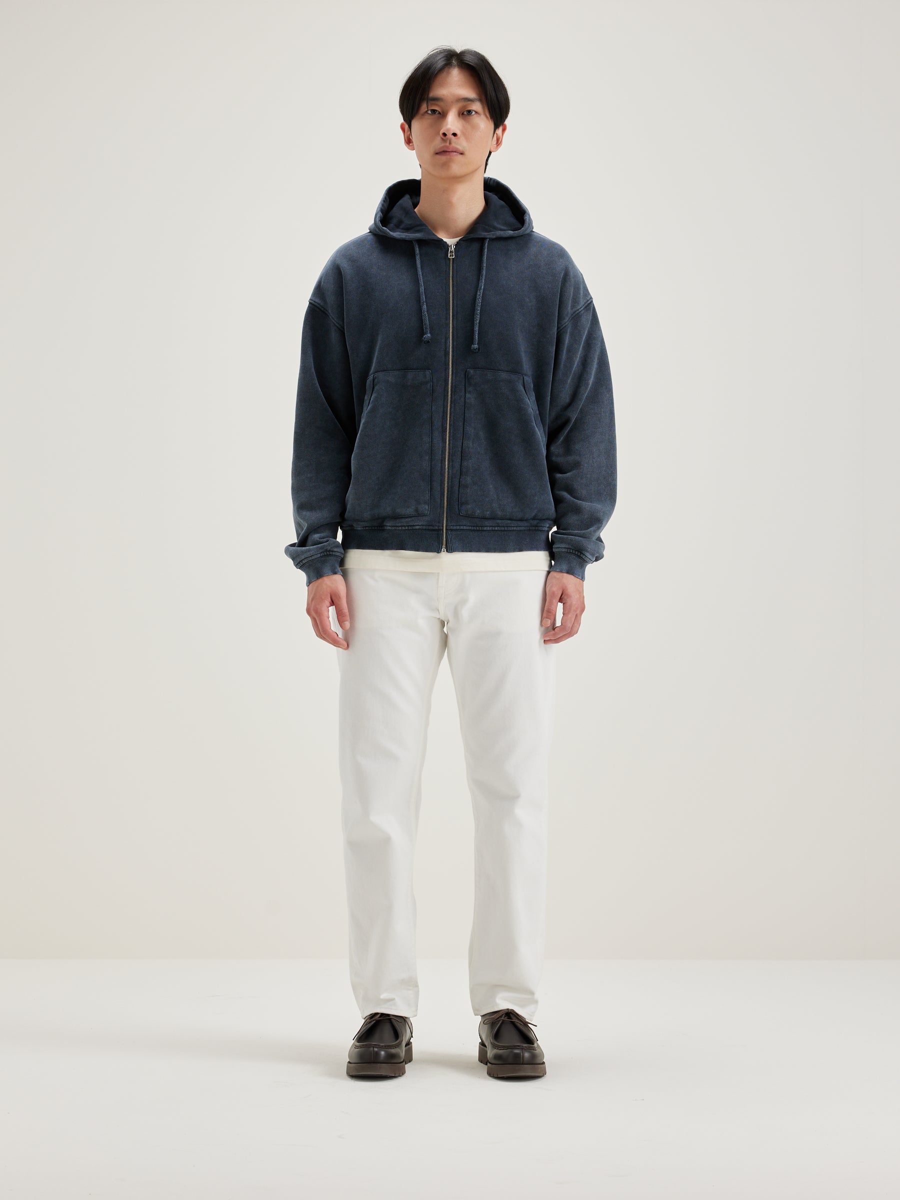 Falkon Zip-up Hoodie - Black blue For Men | Bellerose