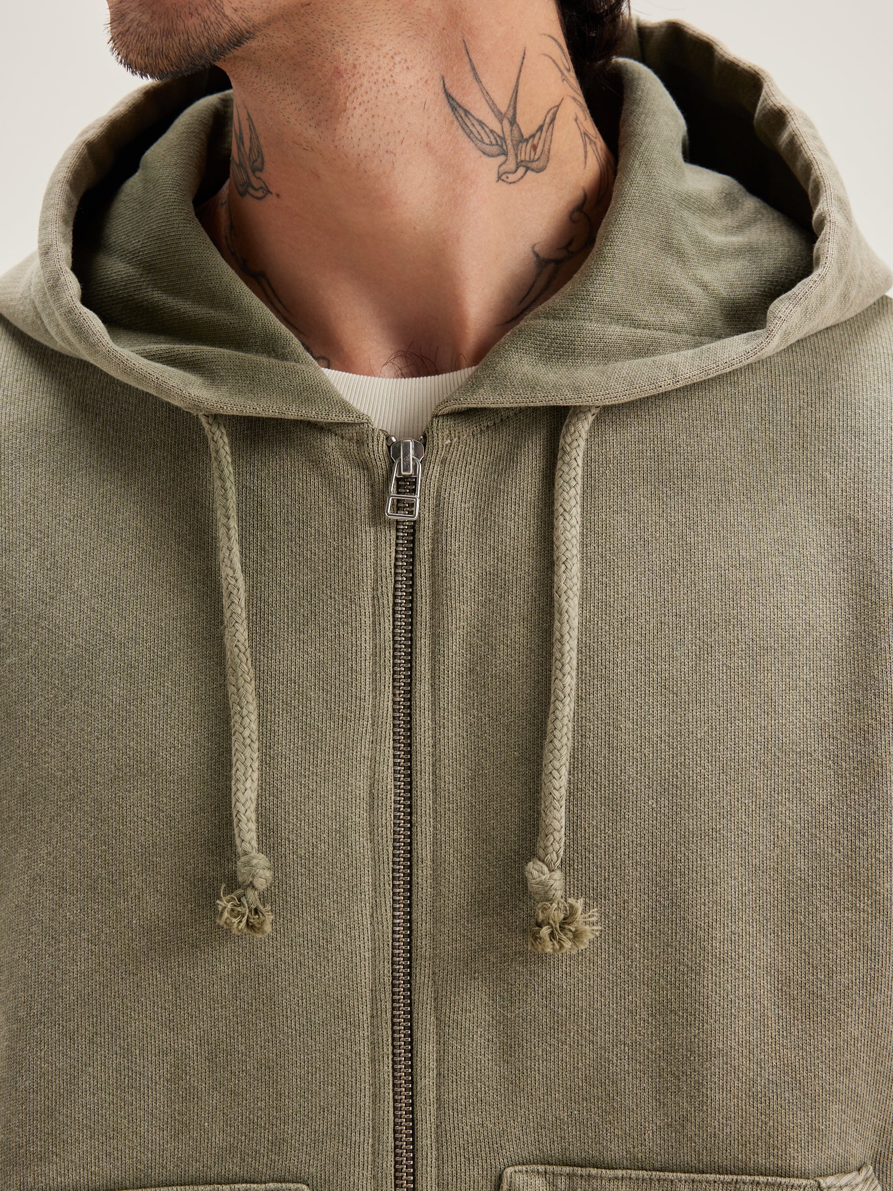 Falkon hoodie met rits (242 / M / MILITARY)