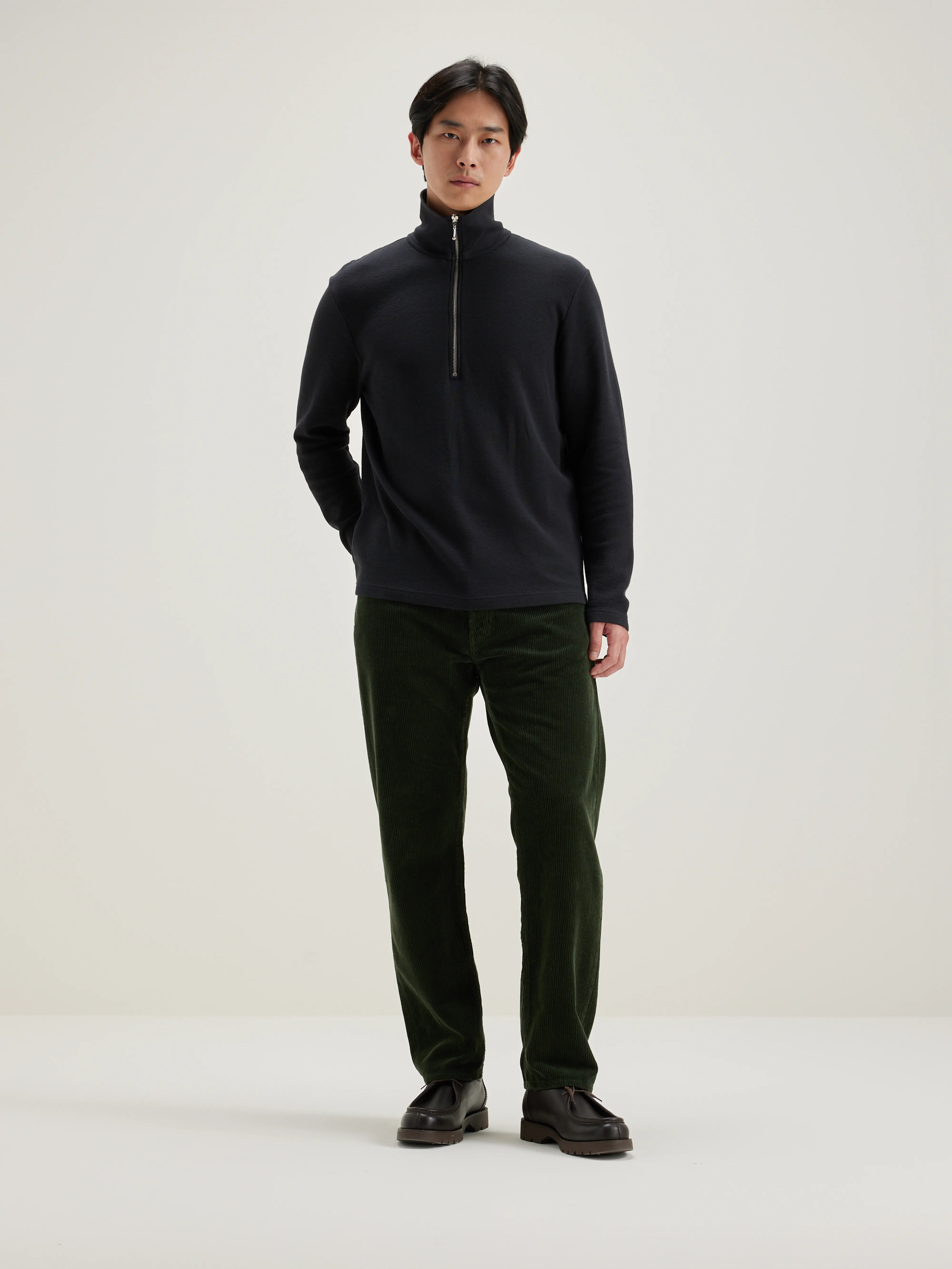 Spence Zipped-collar T-shirt - Navy For Men | Bellerose