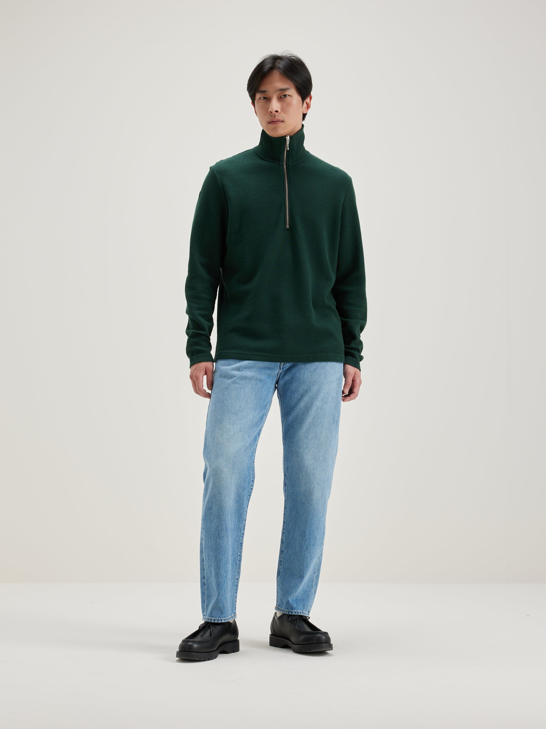 Spence Zipped-collar T-shirt - Scarabee For Men | Bellerose