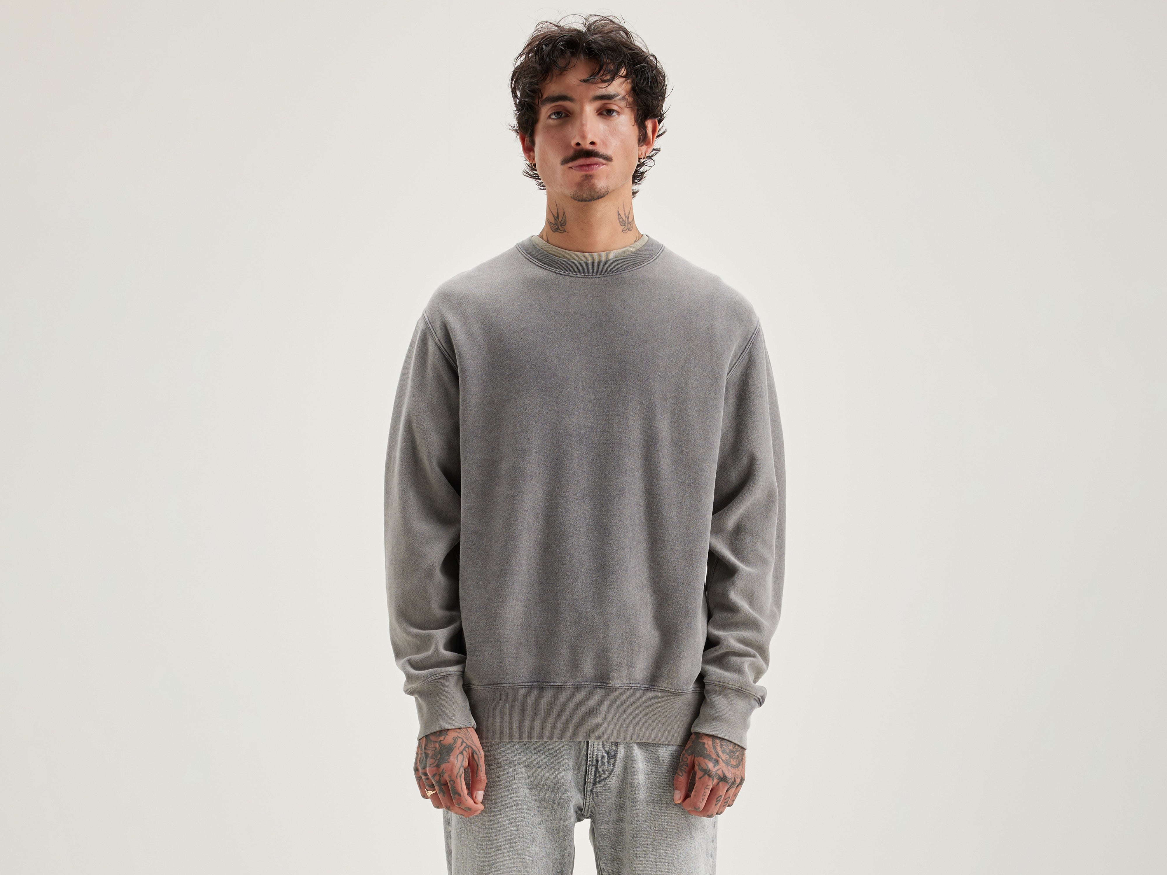 Flake crew-neck sweatshirt (242 / M / DEEP GREY)