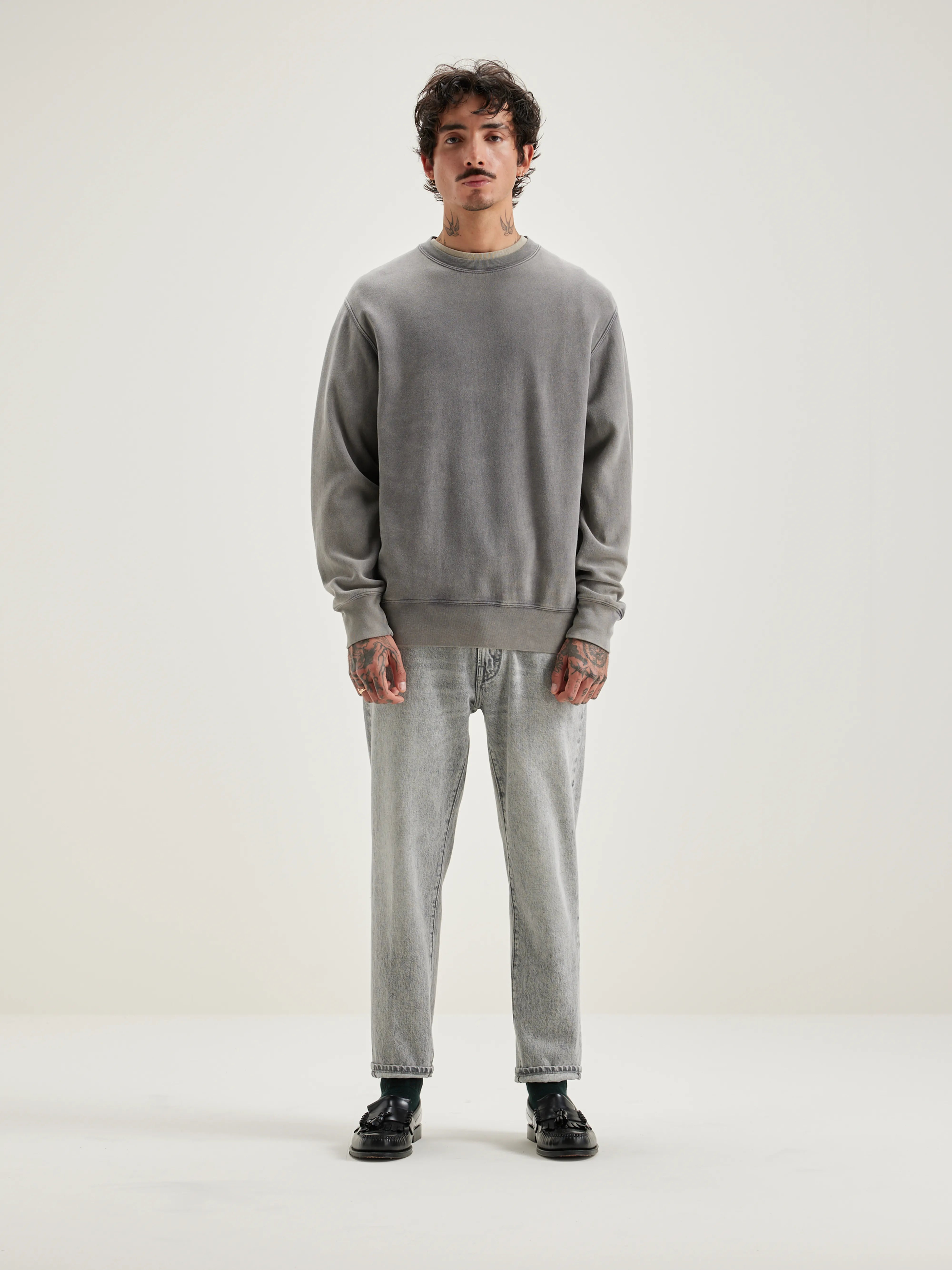 Sweatshirt Col Rond Flake - Deep grey Pour Homme | Bellerose