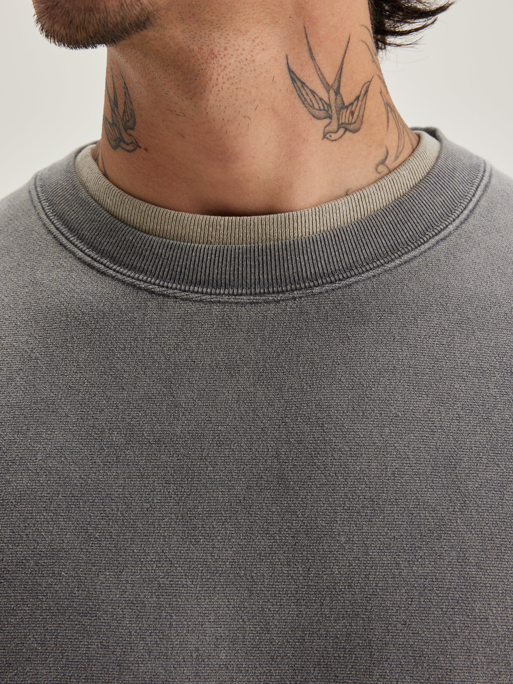 Flake Ronde Hals Sweatshirt - Deep grey Voor Heren | Bellerose