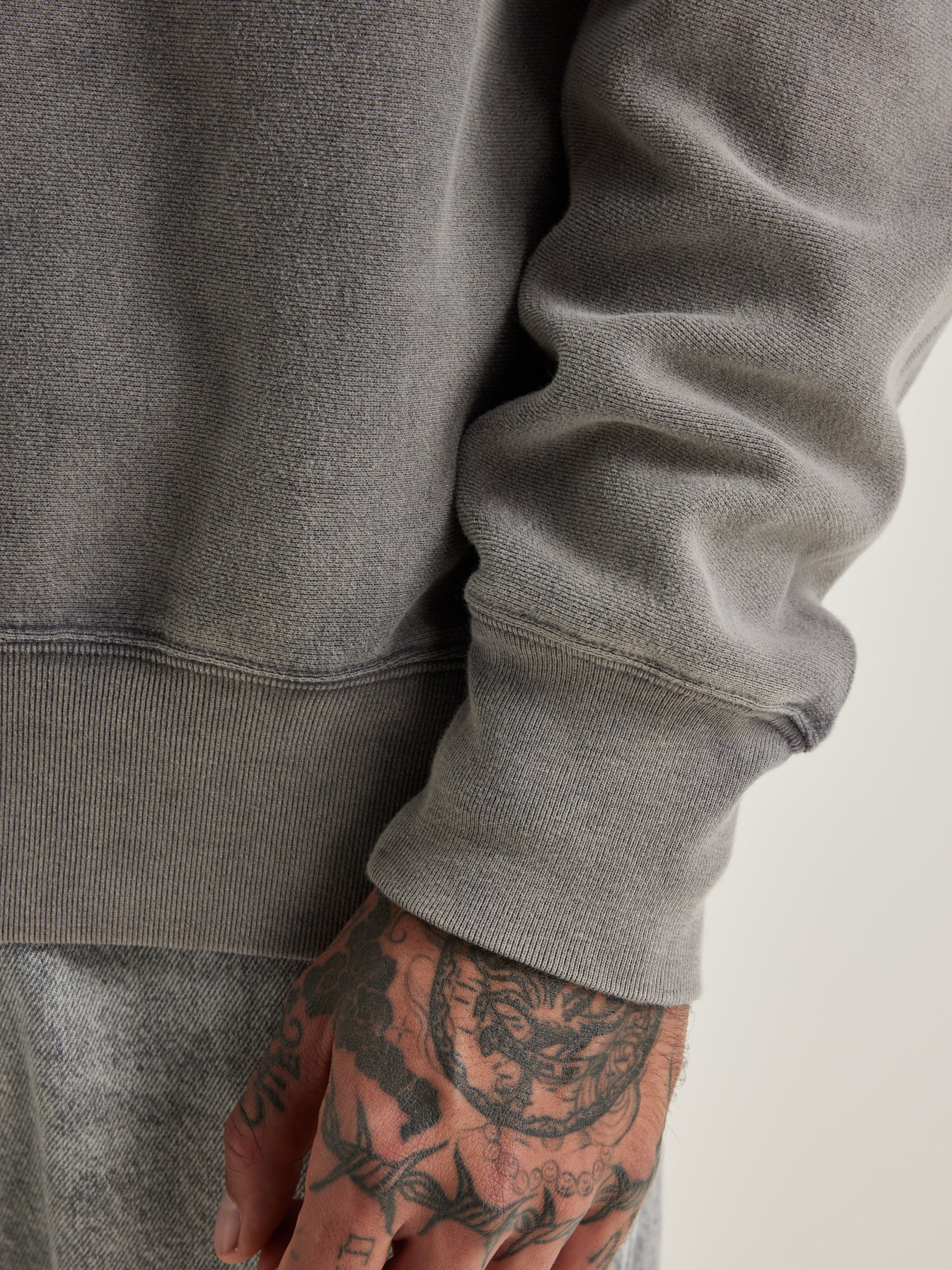 Flake ronde hals sweatshirt (242 / M / DEEP GREY)