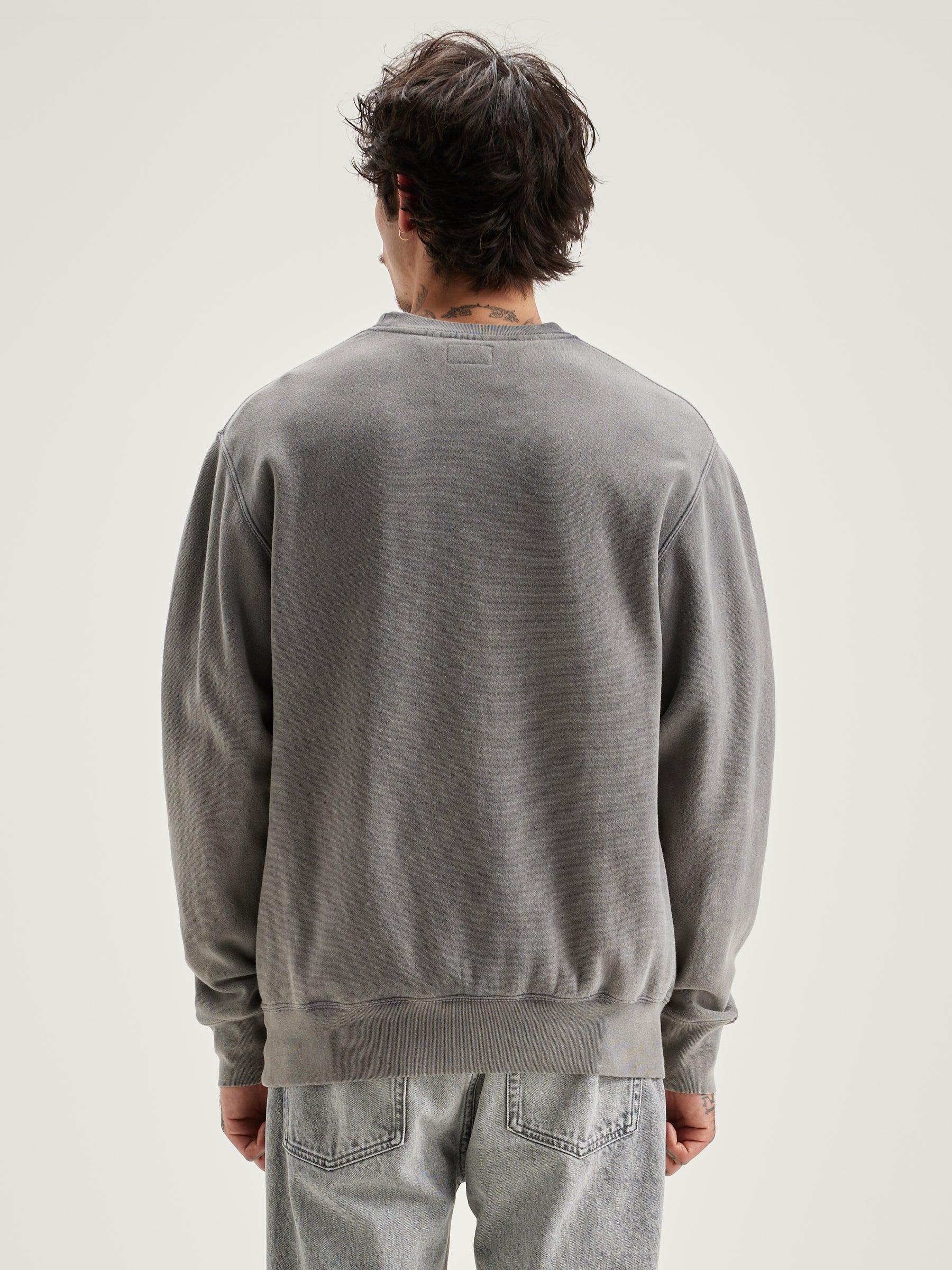 Flake ronde hals sweatshirt (242 / M / DEEP GREY)