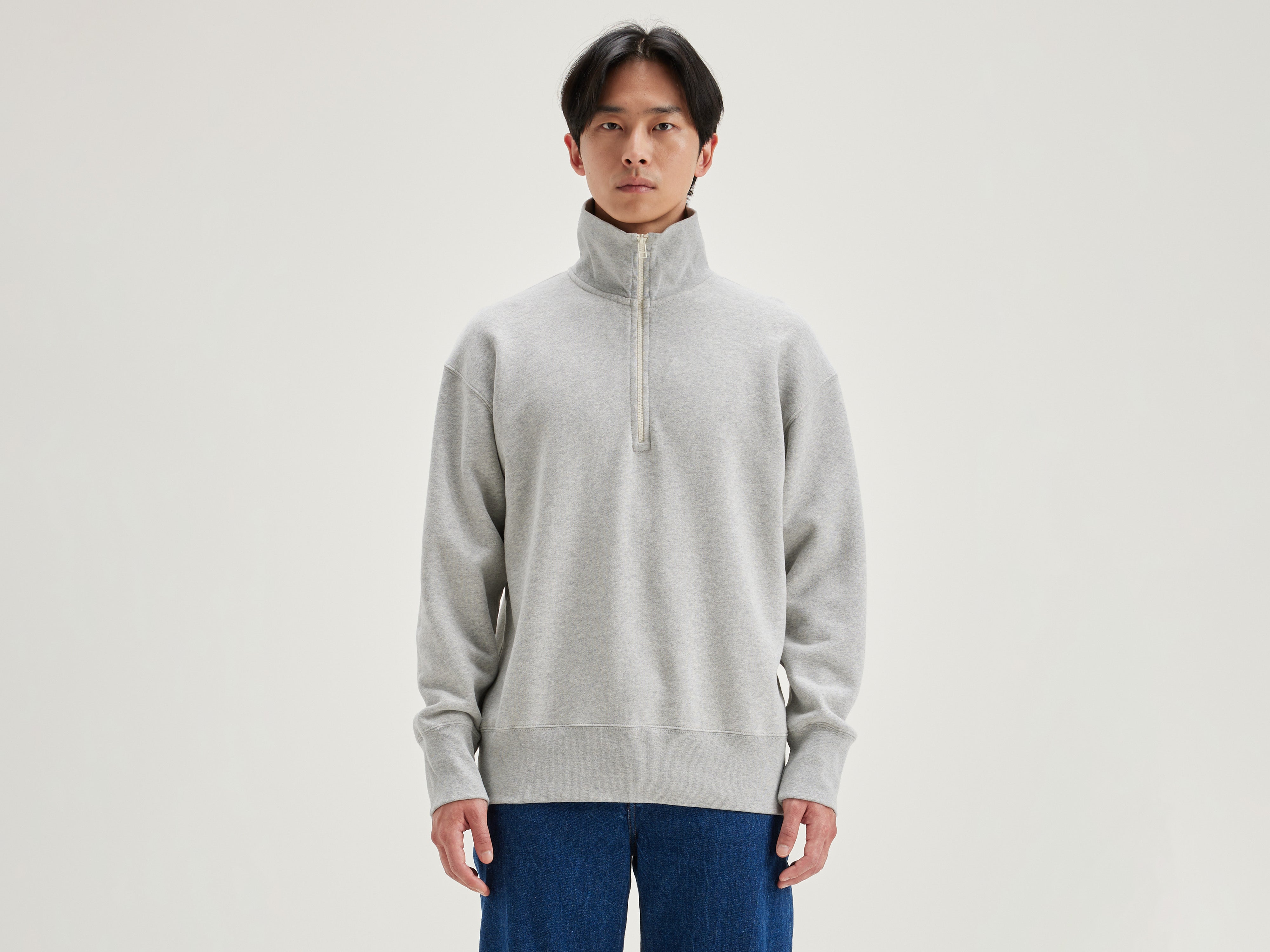 Sweatshirt col zippé Faber (242 / M / H. GREY)