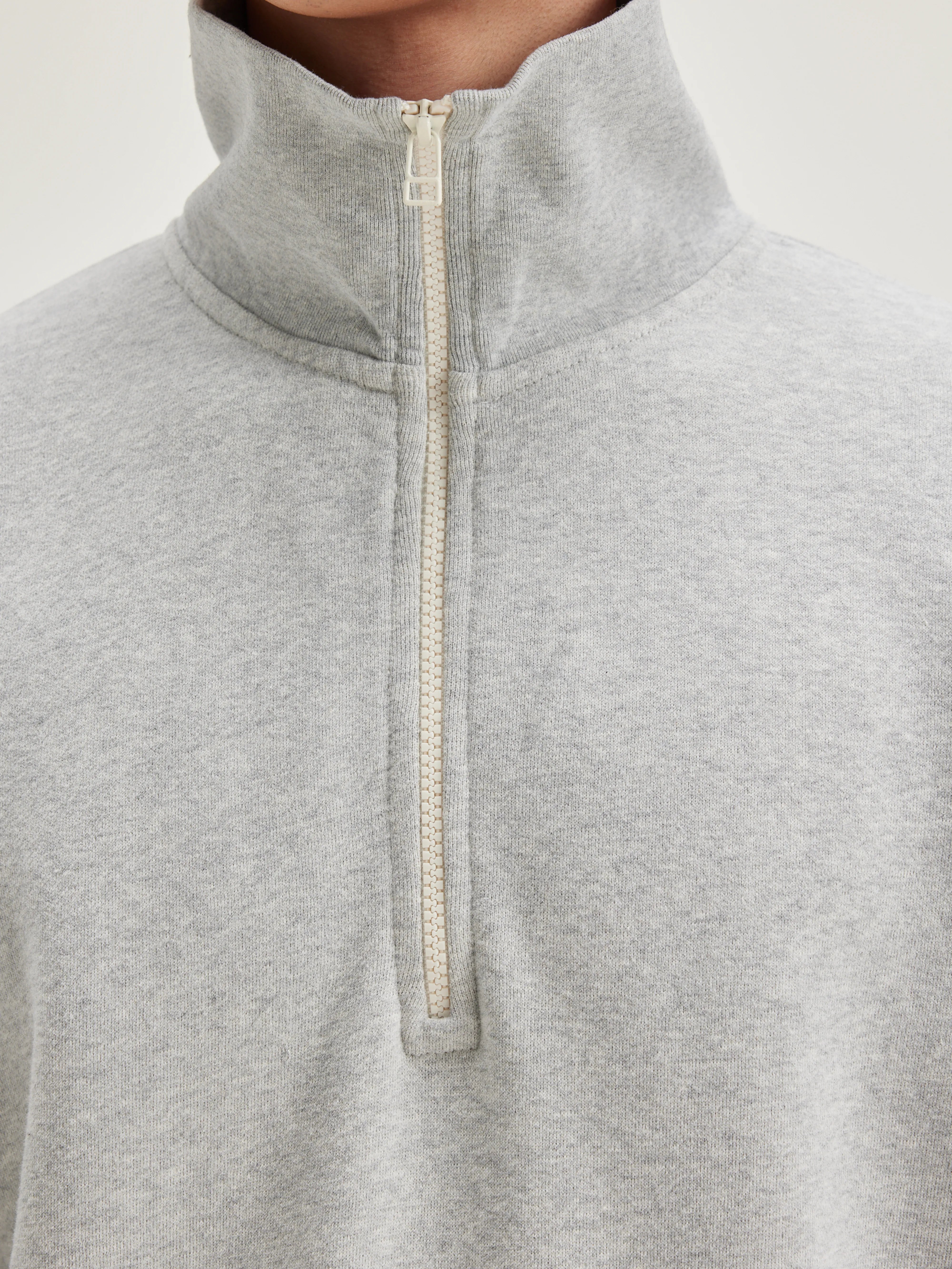 Sweatshirt Col Zippé Faber - Heather grey Pour Homme | Bellerose