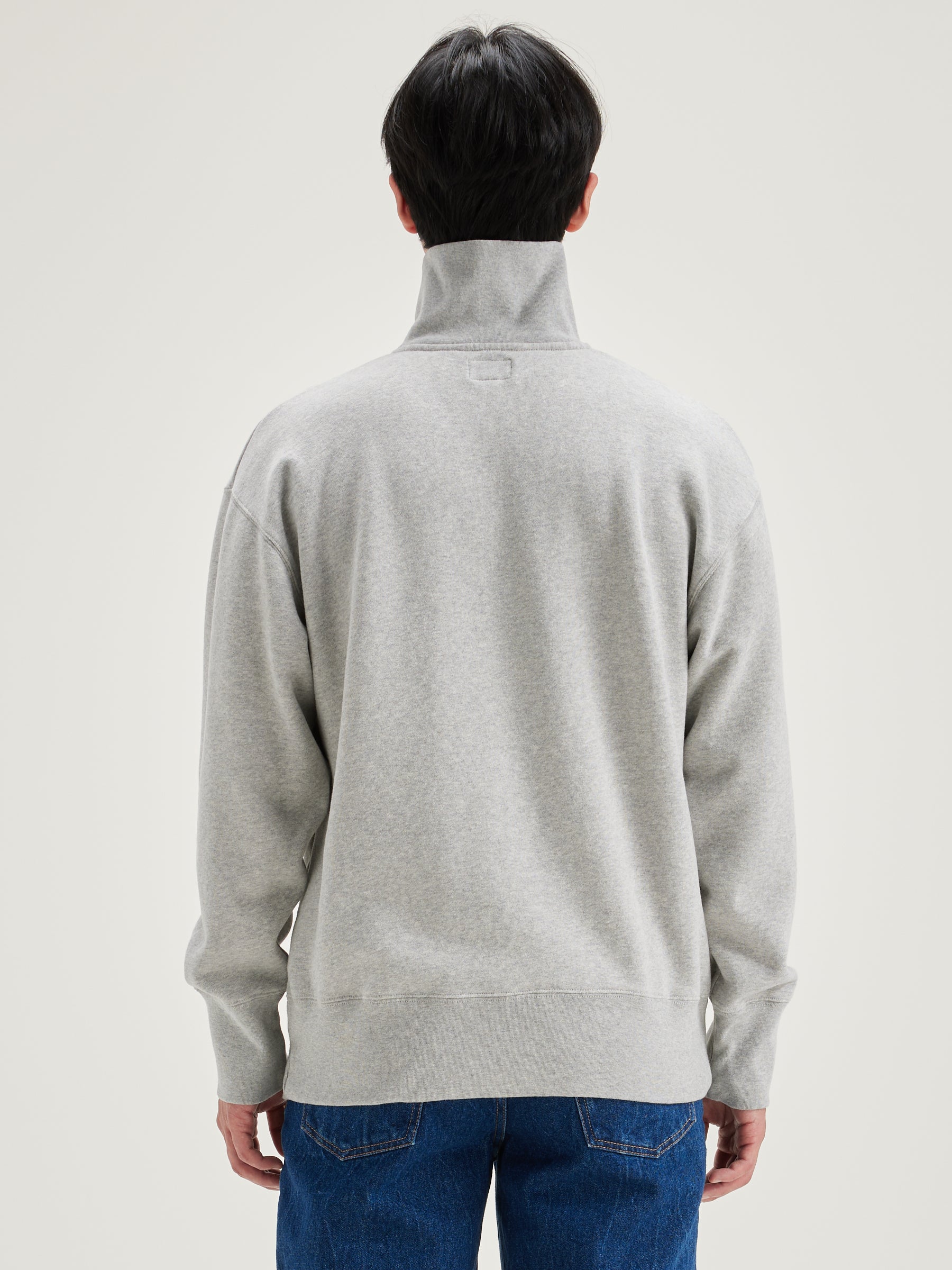 Faber Zipped-collar Sweatshirt - Heather grey For Men | Bellerose