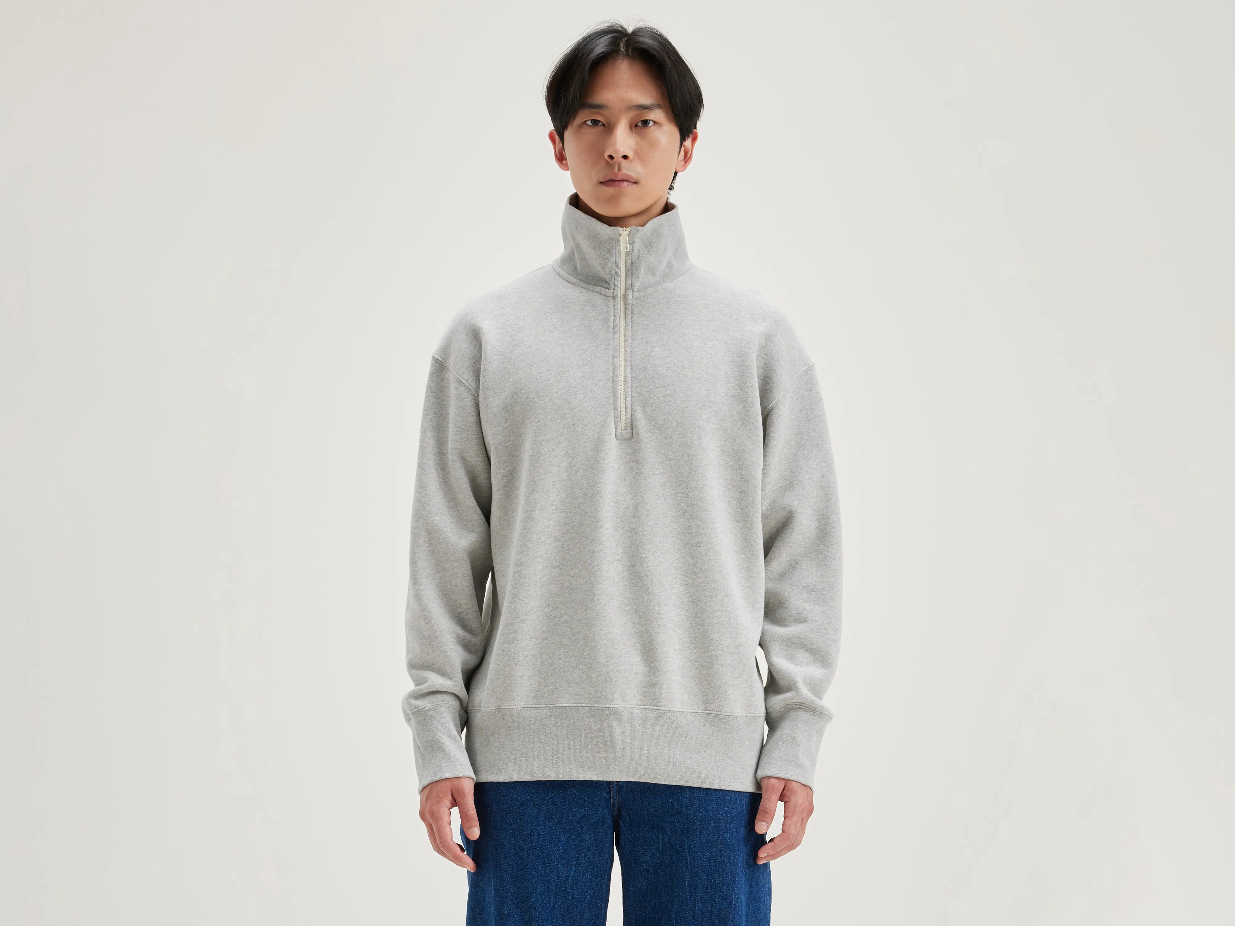 Sweatshirt col zippé Faber (242 / M / H. GREY)