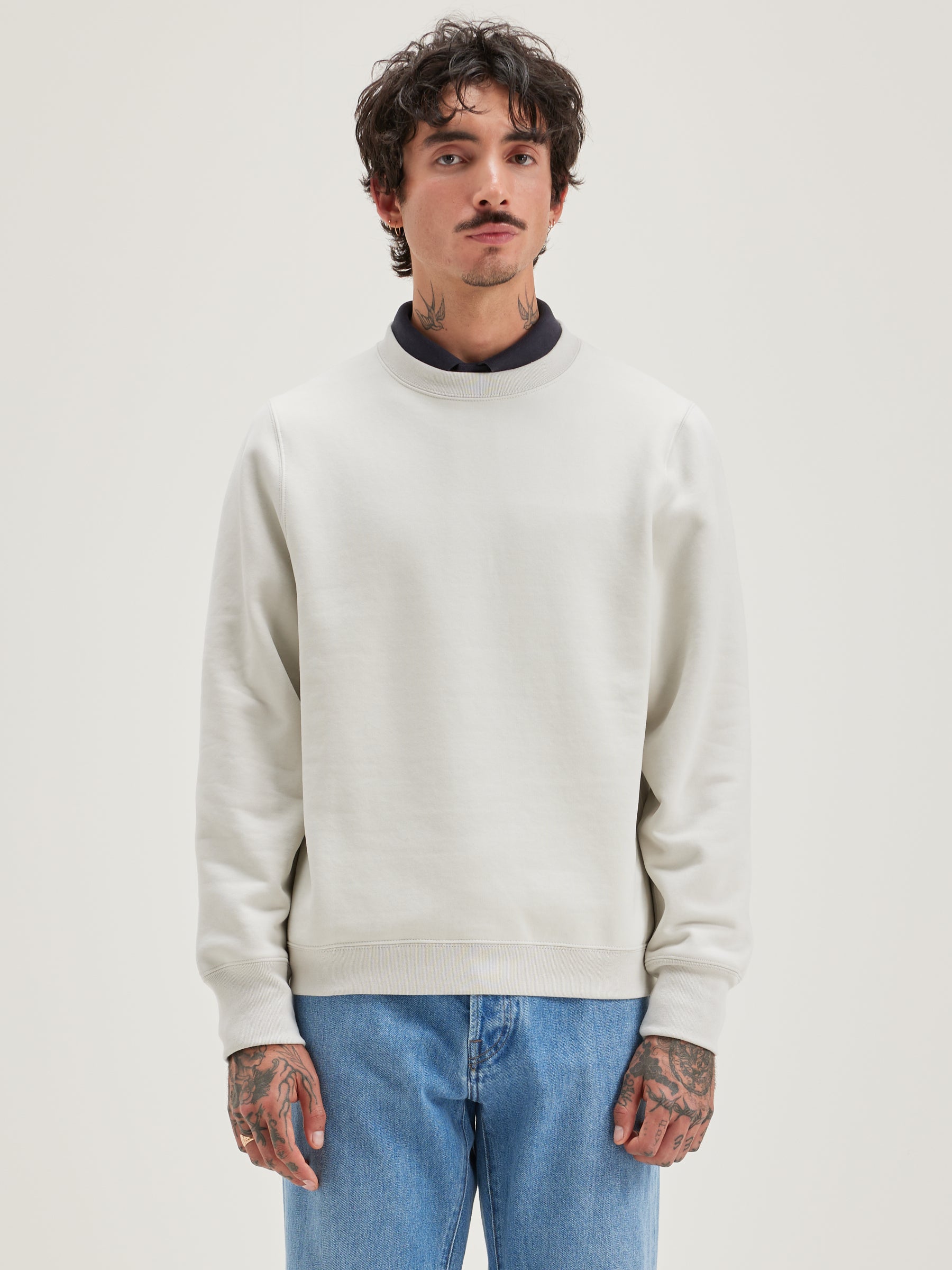 Sweatshirt Col Rond Flock - Craie Pour Homme | Bellerose