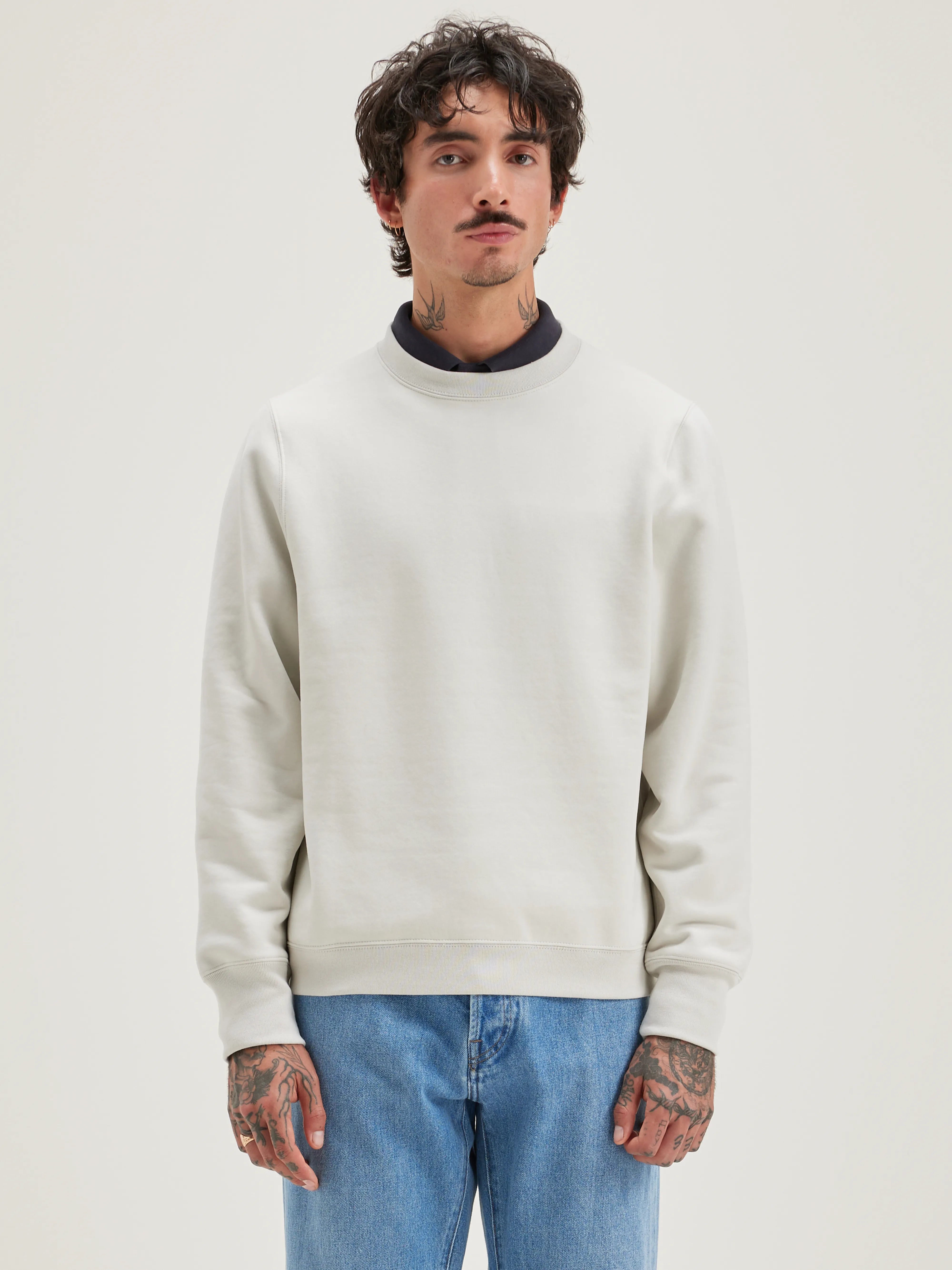 Flock Ronde Hals Sweatshirt - Craie Voor Heren | Bellerose