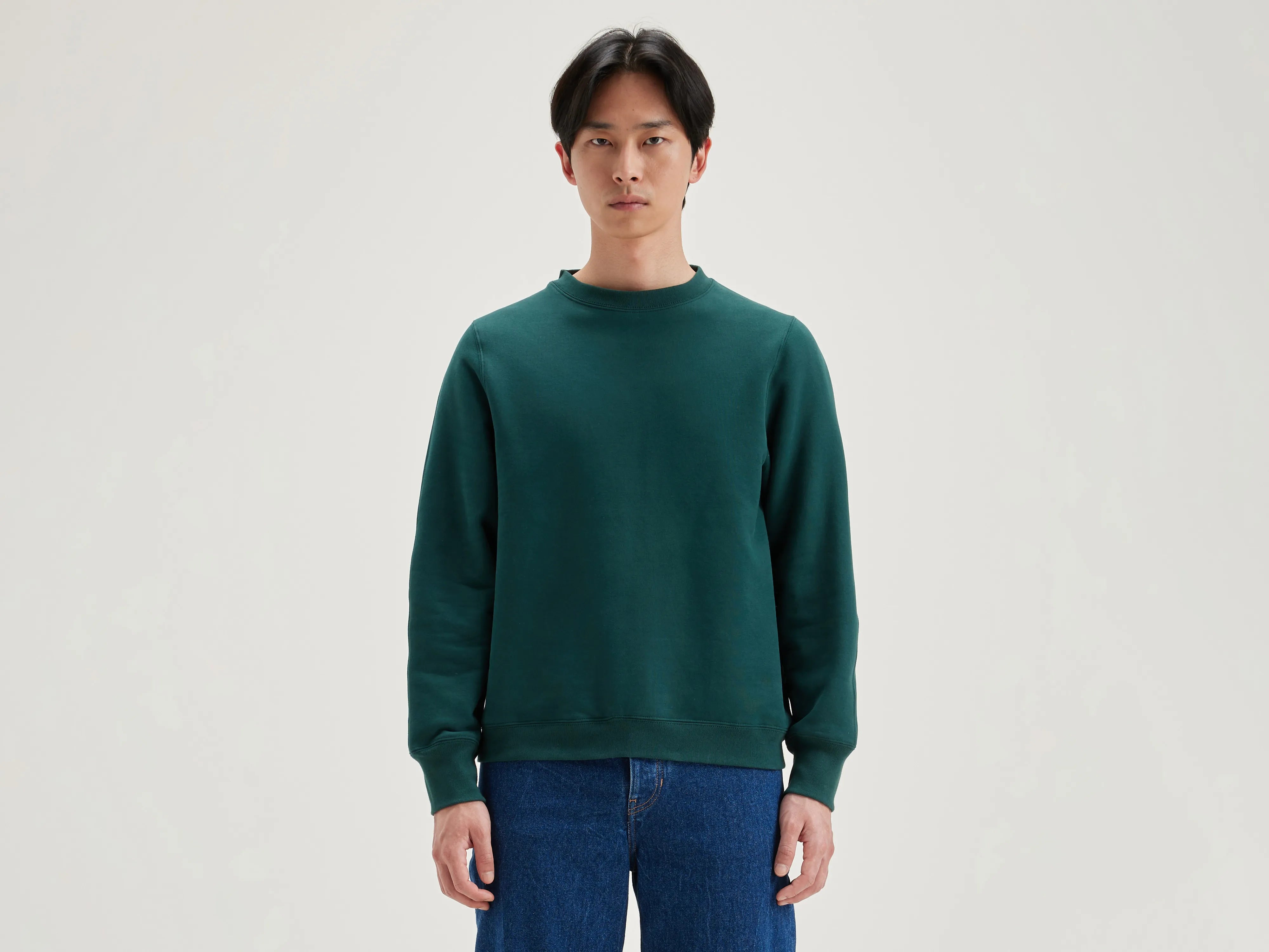 Flock crew-neck sweatshirt (242 / M / SCARABEE)