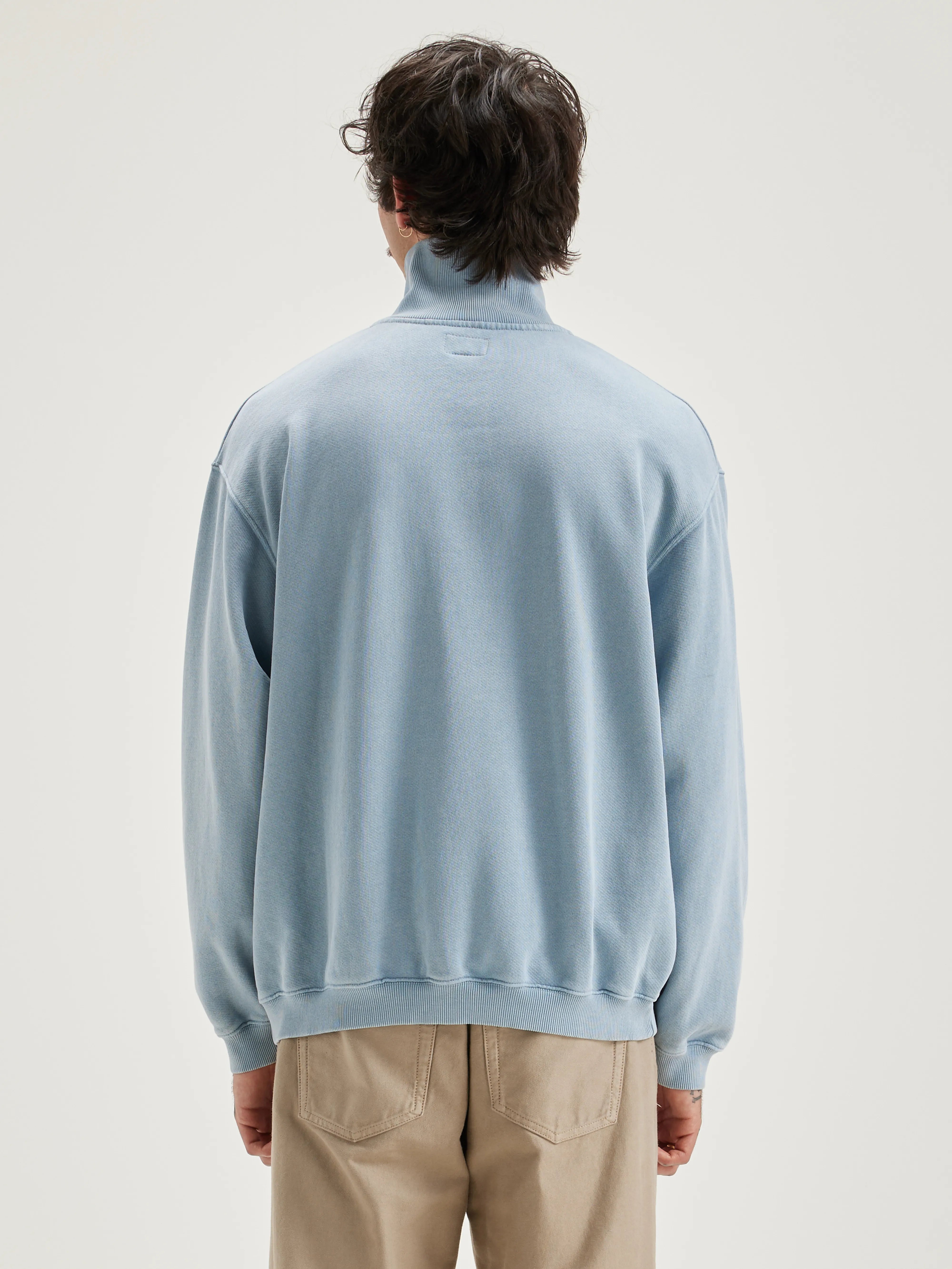 Sweatshirt Col Zippé Fabro - Chambray Pour Homme | Bellerose