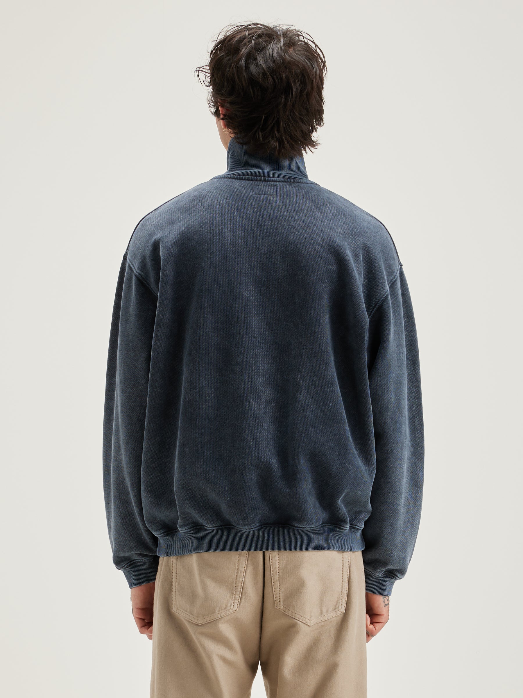 Fabro sweatshirt met rits (242 / M / BLACK BLUE)