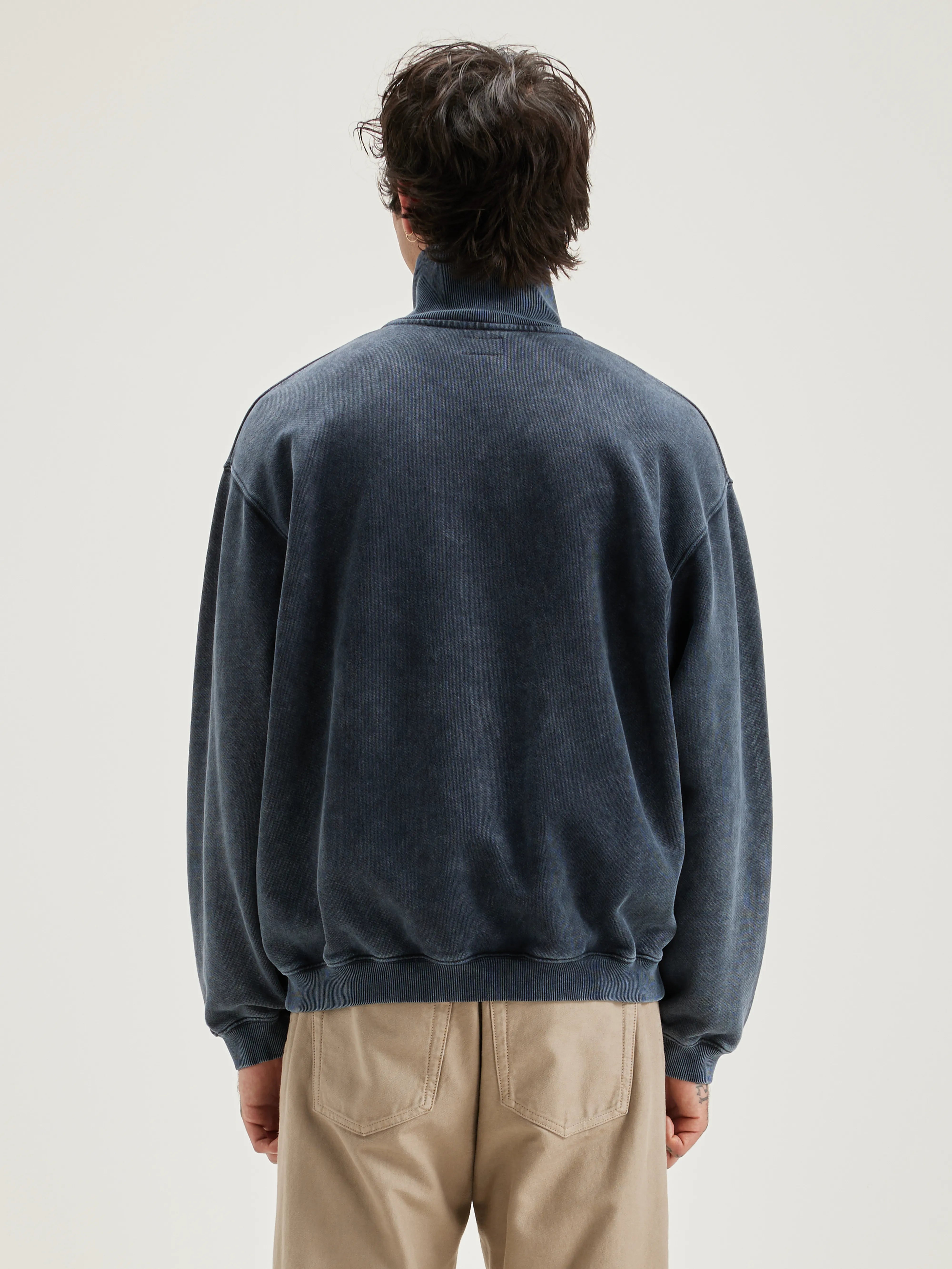 Fabro zipped-collar sweatshirt (242 / M / BLACK BLUE)