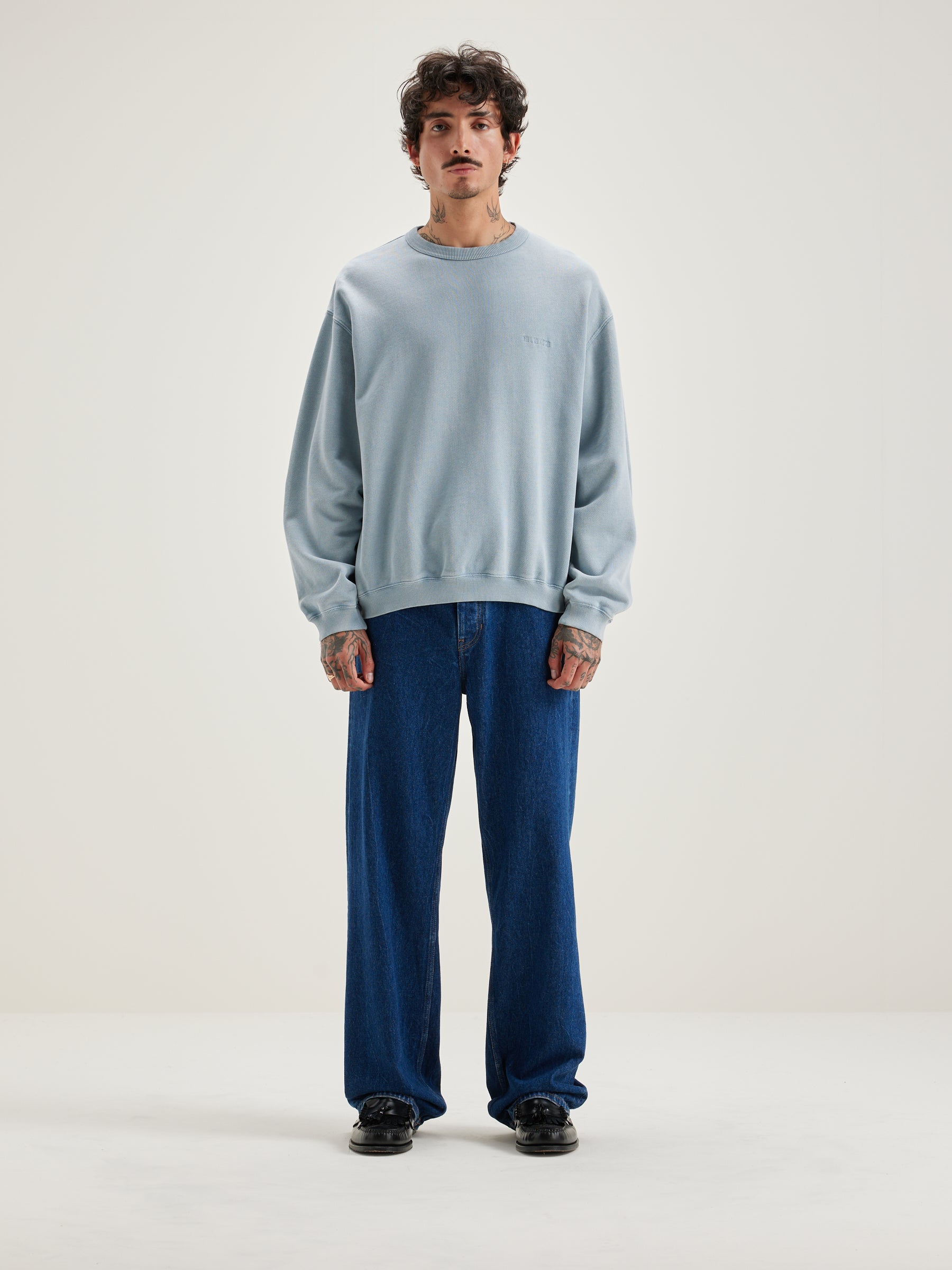 Fabien Crew-neck Sweatshirt - Chambray For Men | Bellerose