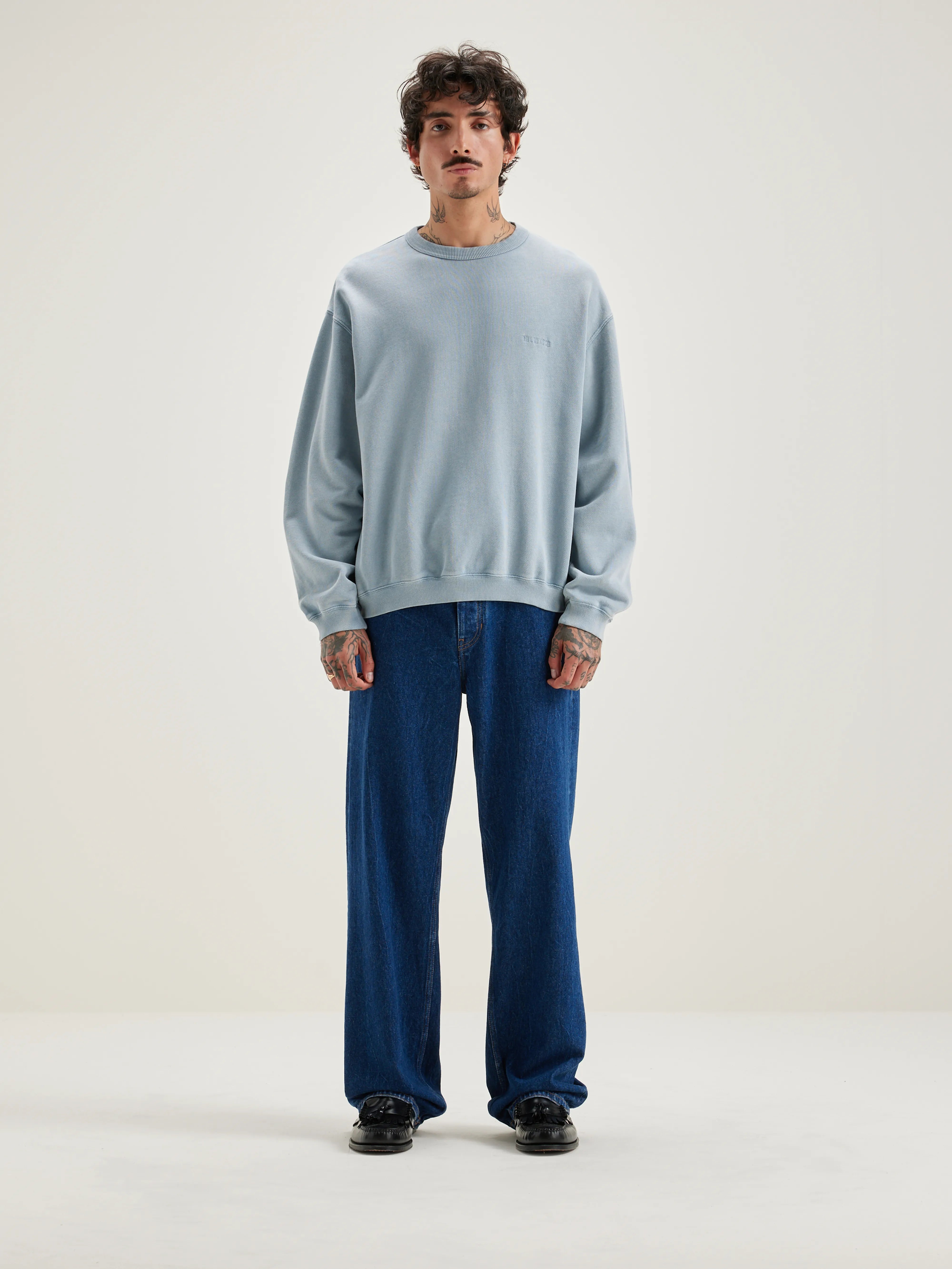 Fabien Ronde Hals Sweatshirt - Chambray Voor Heren | Bellerose