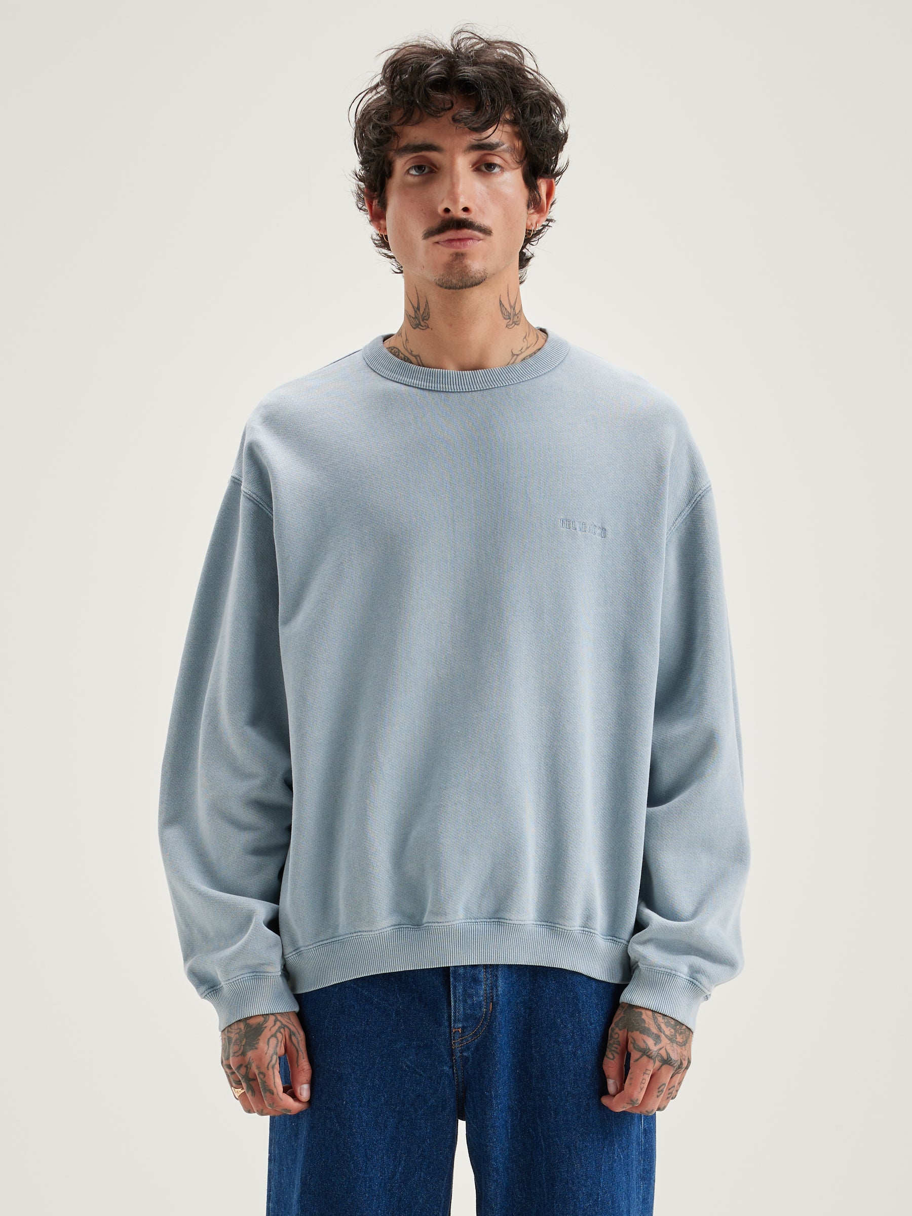 Fabien Crew-neck Sweatshirt - Chambray For Men | Bellerose