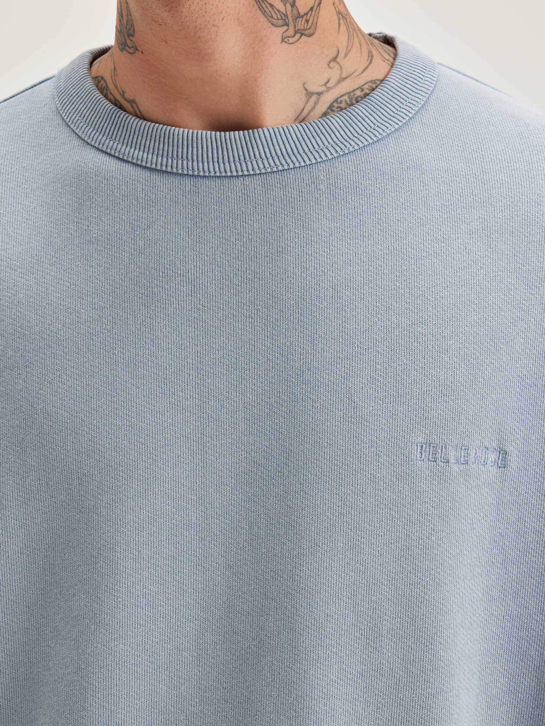 Fabien Crew-neck Sweatshirt - Chambray For Men | Bellerose