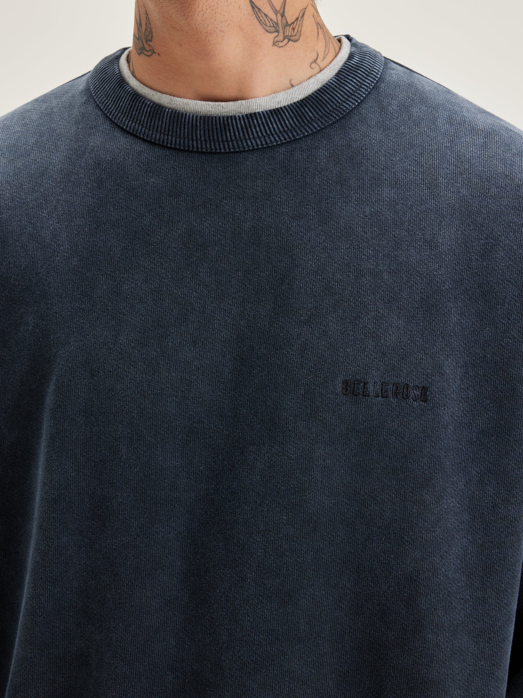 Fabien Crew-neck Sweatshirt - Black blue For Men | Bellerose