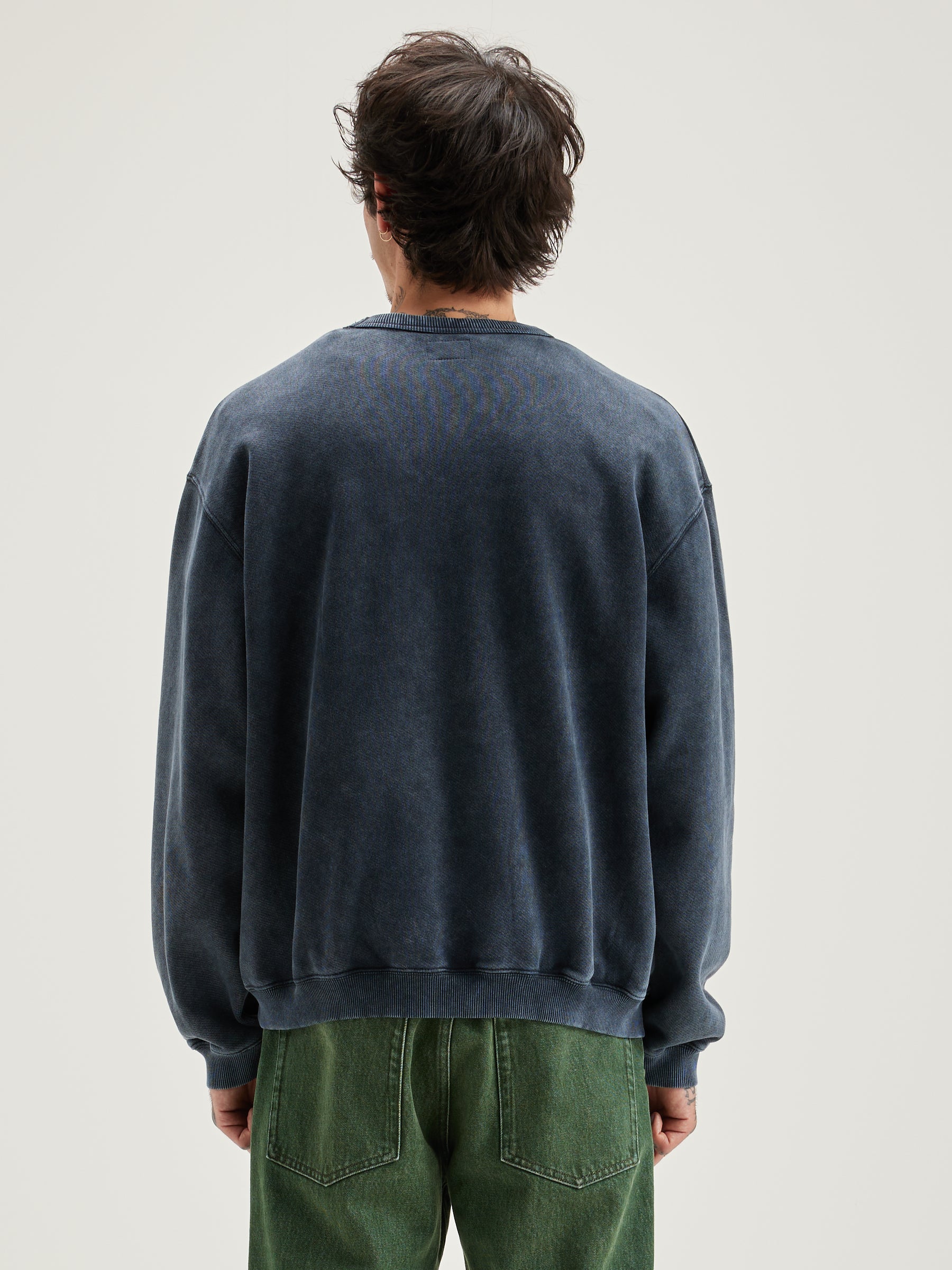 Fabien Crew-neck Sweatshirt - Black blue For Men | Bellerose