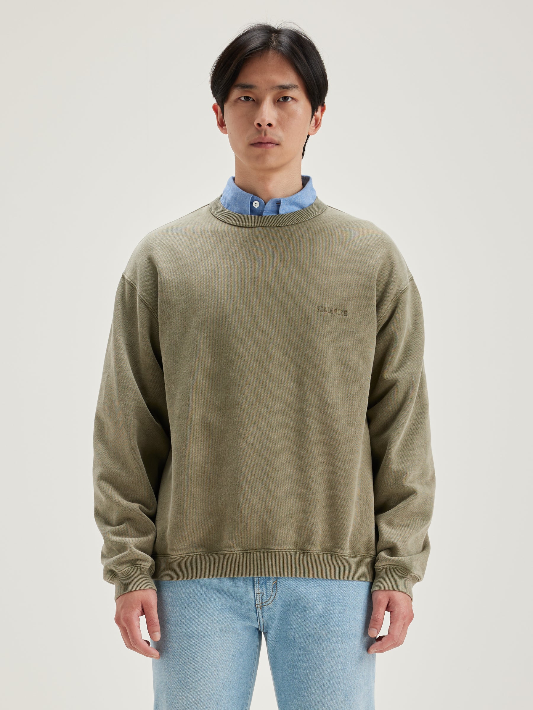 Fabien Ronde Hals Sweatshirt - Military Voor Heren | Bellerose