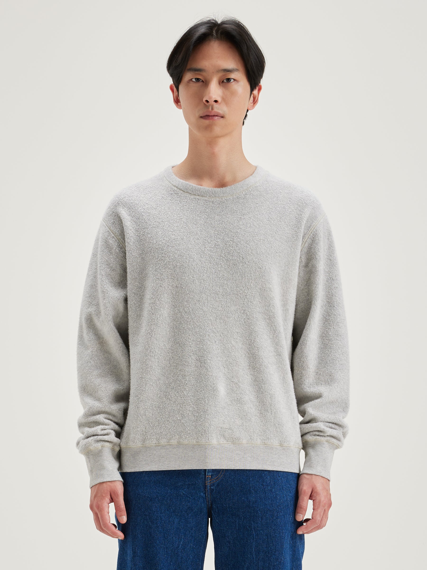 Matt Ronde Hals Sweatshirt - Heather grey Voor Heren | Bellerose