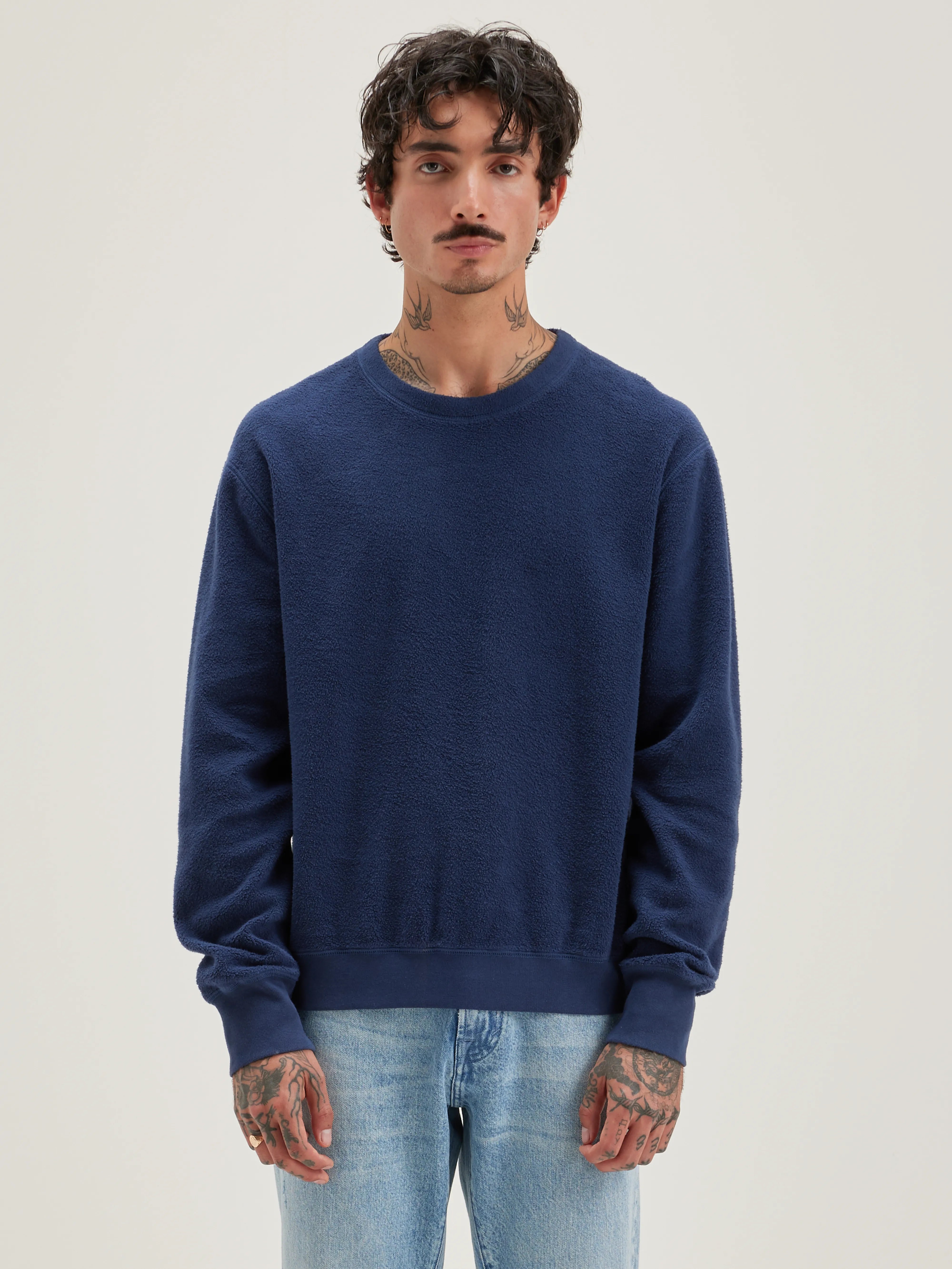 Matt Ronde Hals Sweatshirt - Ink Voor Heren | Bellerose