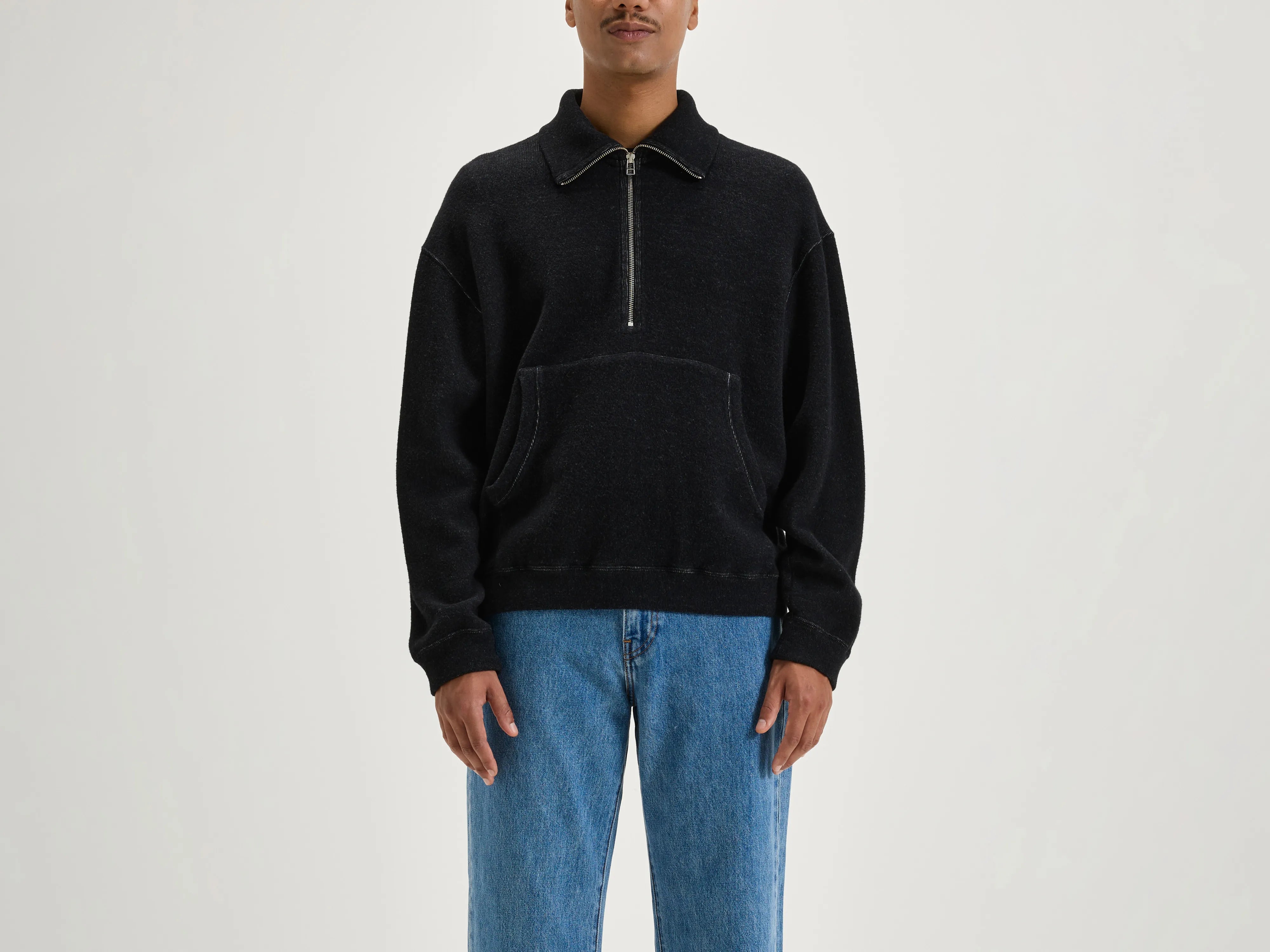 Sweatshirt col zippé Mabro (242 / M / BLACK)