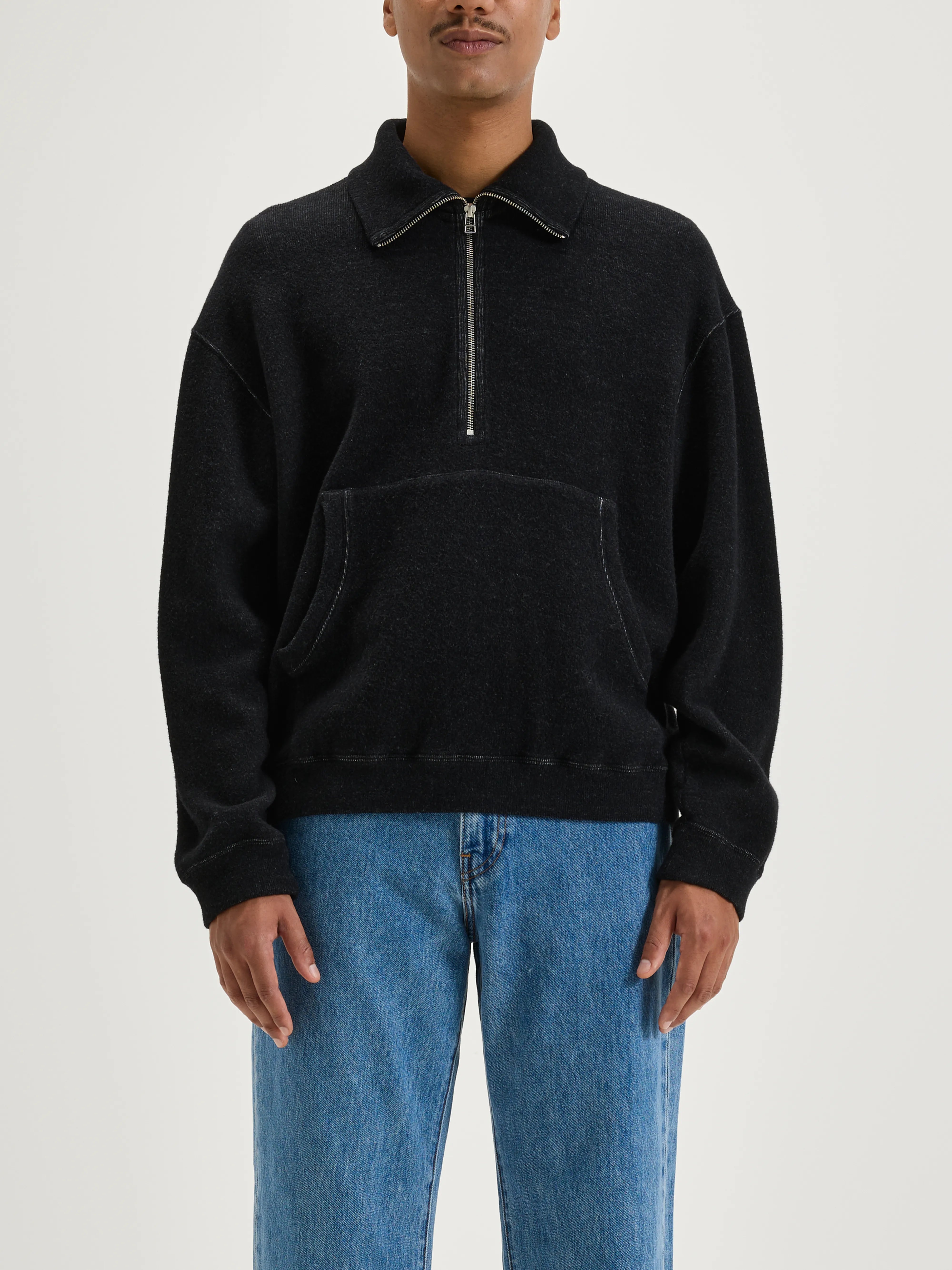 Mabro zipped-collar sweatshirt (242 / M / BLACK)