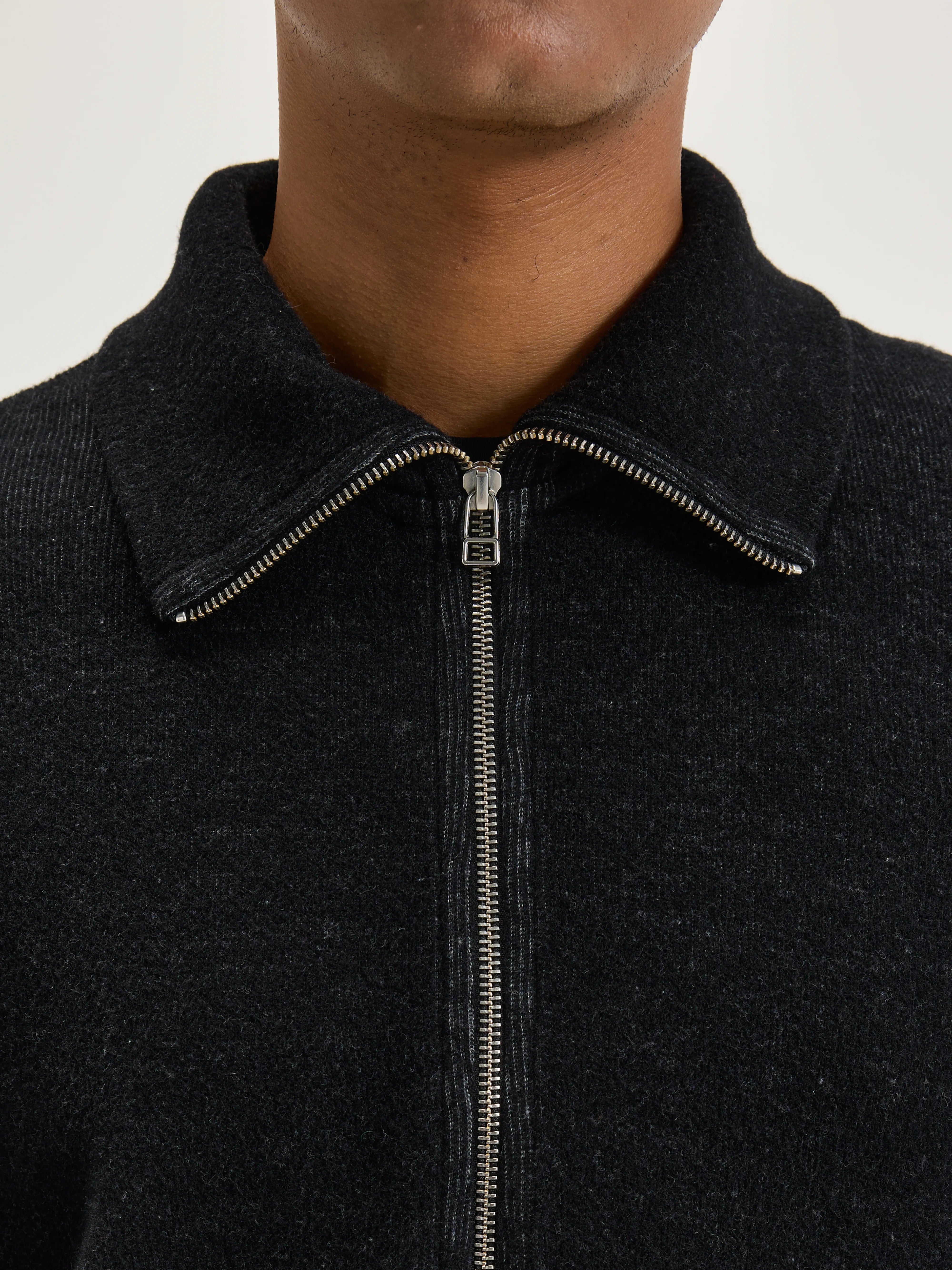 Sweatshirt Col Zippé Mabro - Black Pour Homme | Bellerose