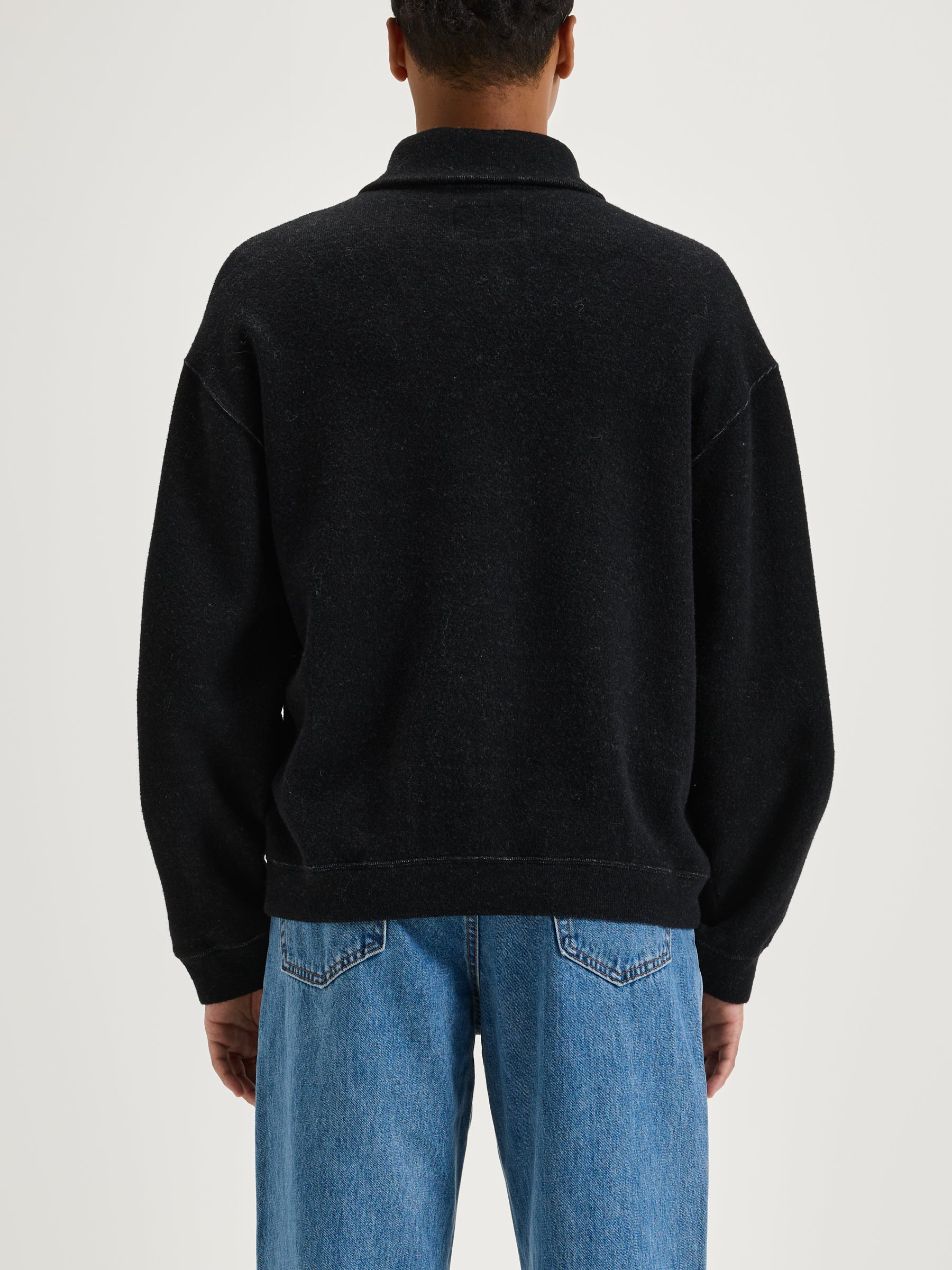 Mabro Zipped-collar Sweatshirt - Black For Men | Bellerose