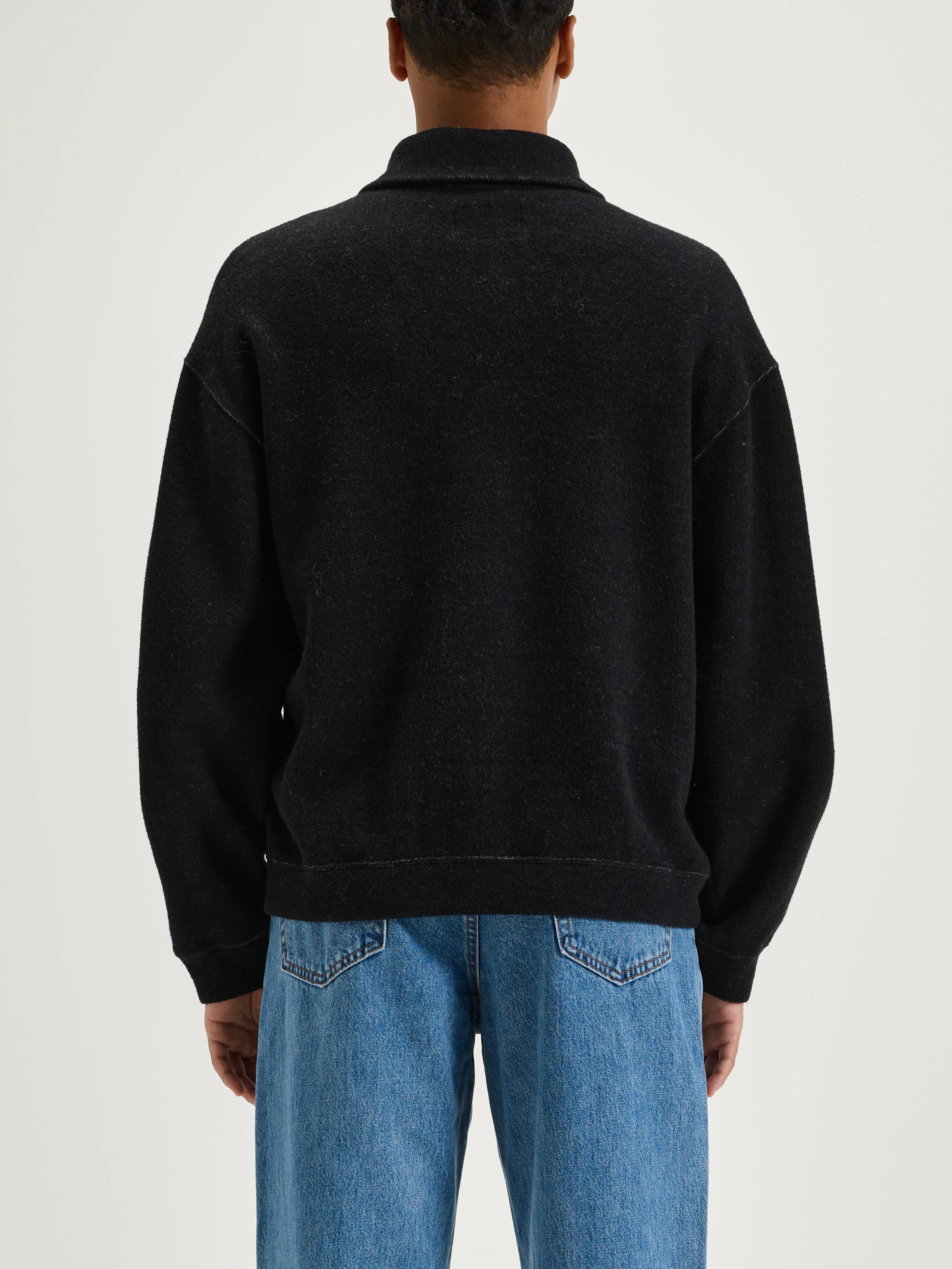 Sweatshirt Col Zippé Mabro - Black Pour Homme | Bellerose