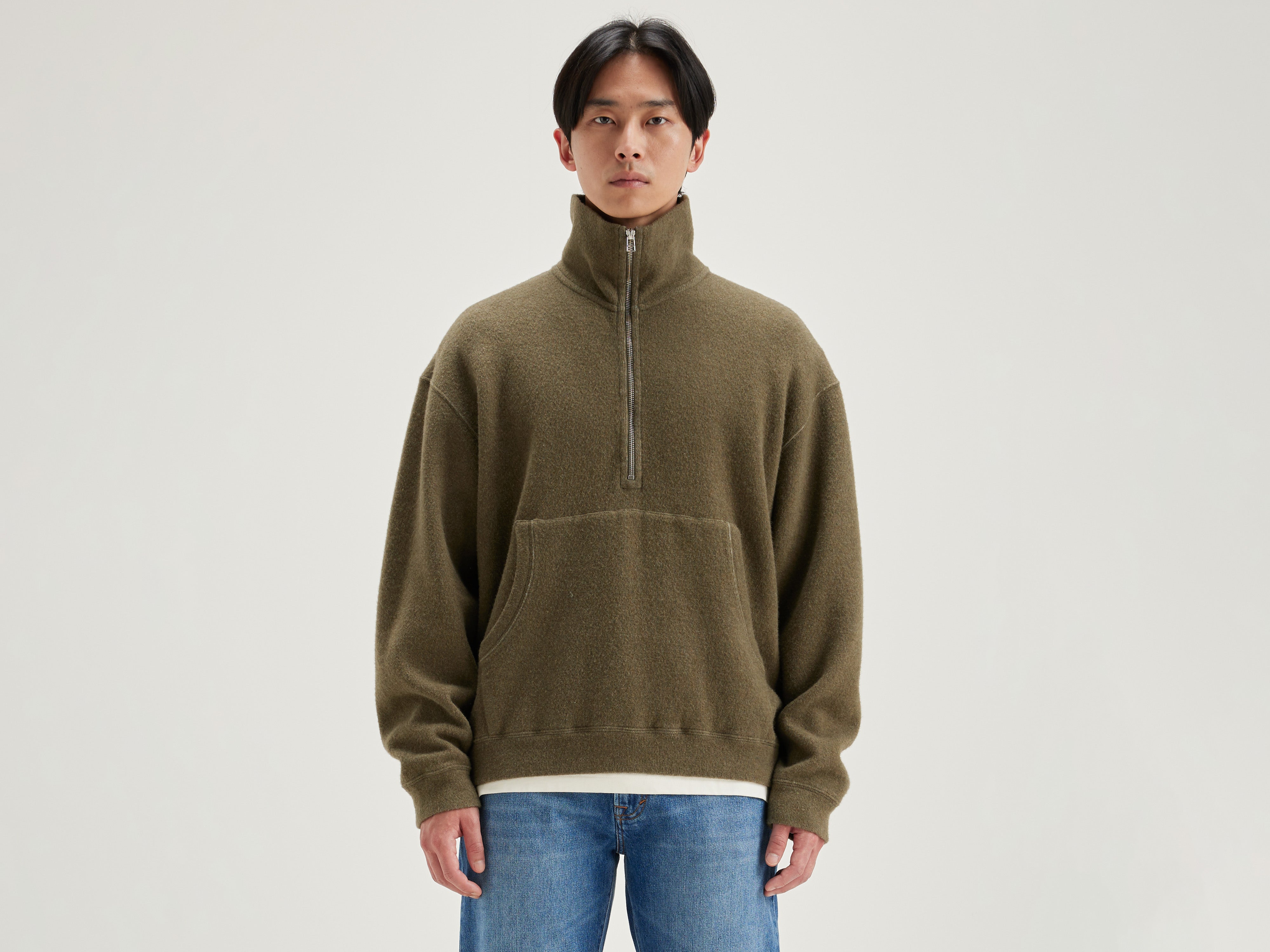 Mabro zipped-collar sweatshirt (242 / M / MILITARY)